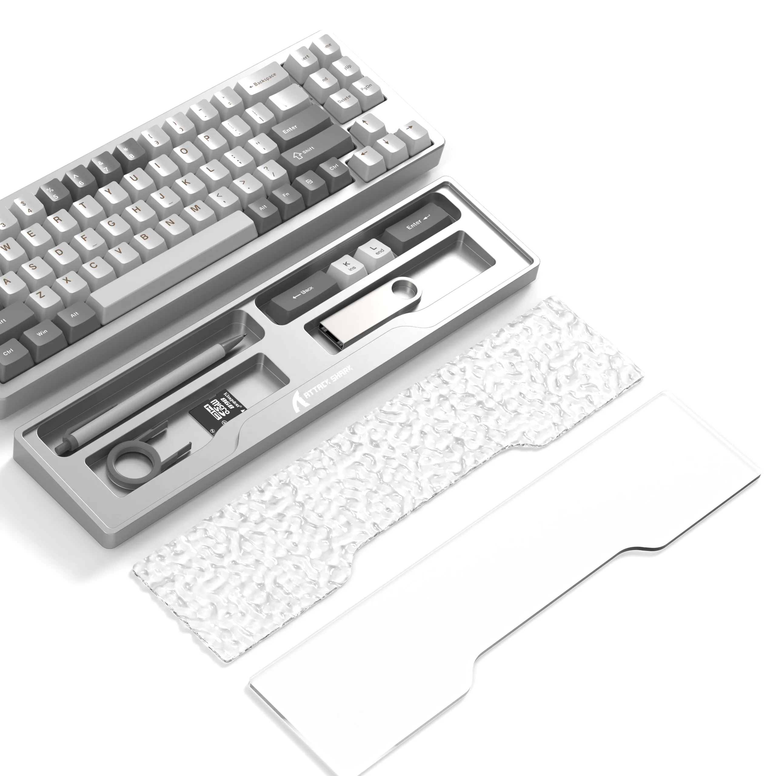 ATTACK SHARK Aluminum Alloy Wrist Rest with Partition Storage Case - Image 19
