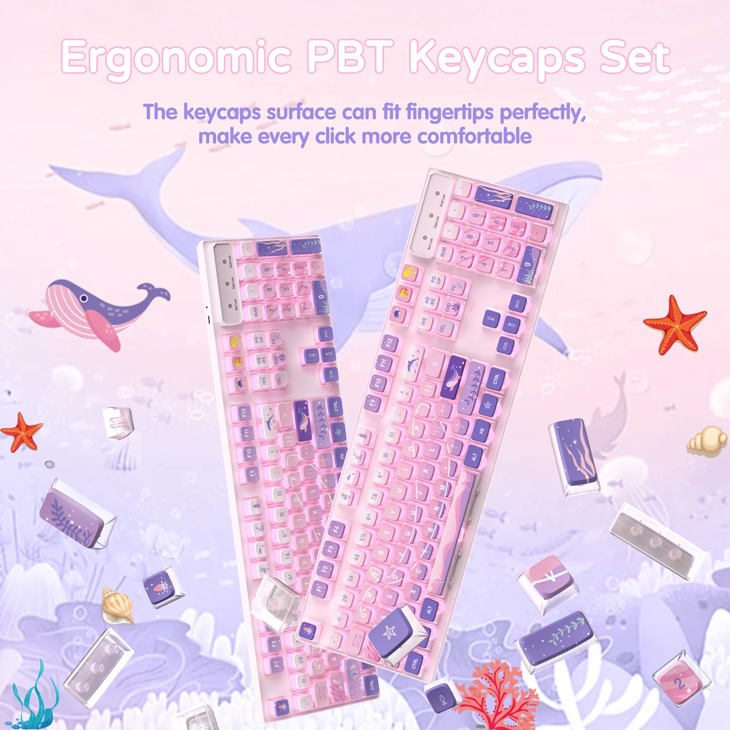 ATTACK SHARK 120 Keys PBT Dye-Sublimation Pudding Keycaps Set - Image 52