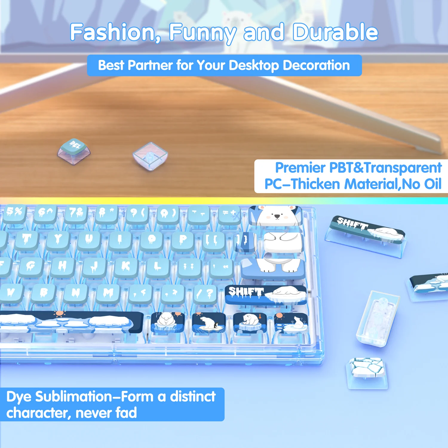 ATTACK SHARK 120 Keys PBT Dye-Sublimation Pudding Keycaps Set - Image 9