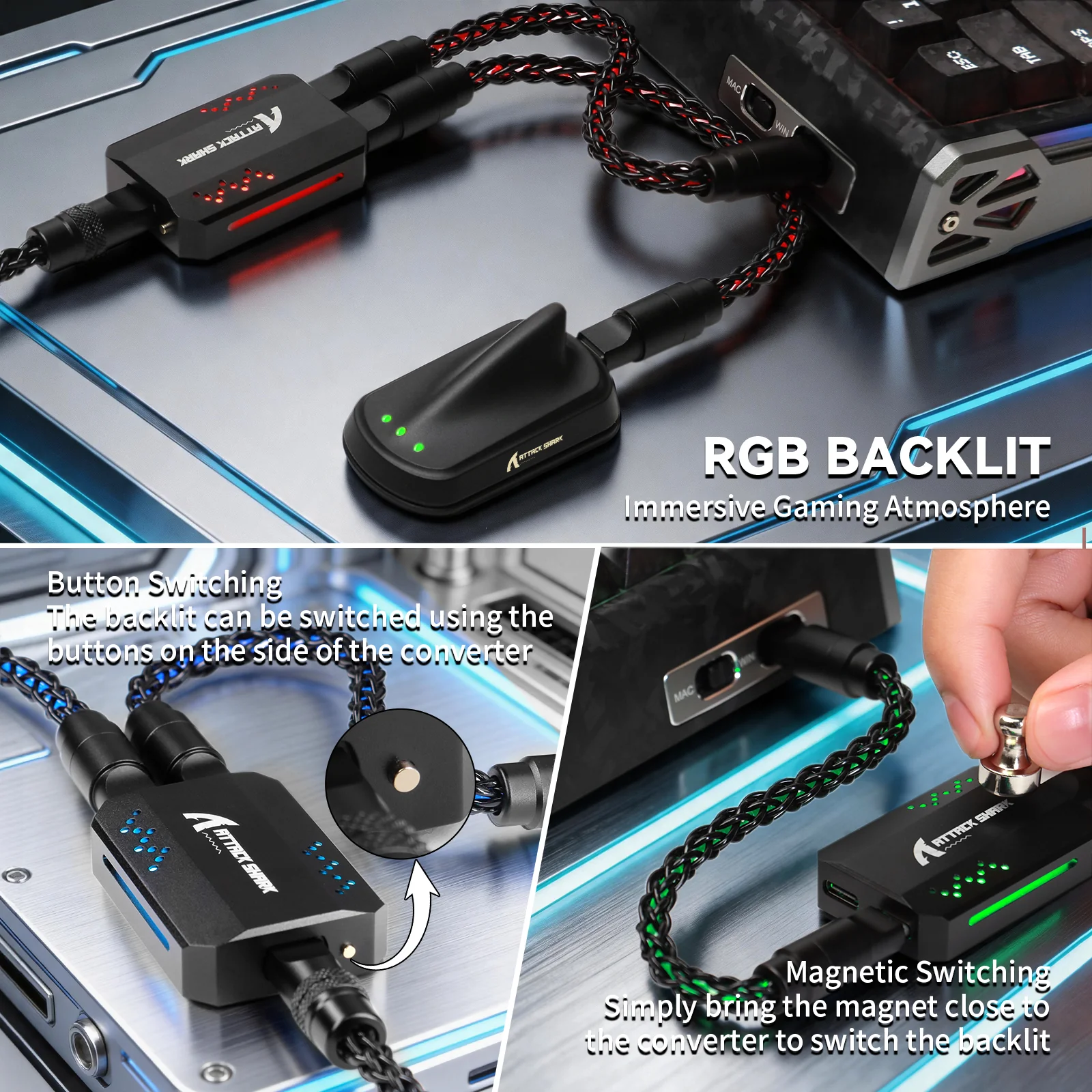 ATTACK SHARK C07 PRO 2-In 1  Type C Cable for 8KHz Gaming Keyboard/Mouse - Image 14
