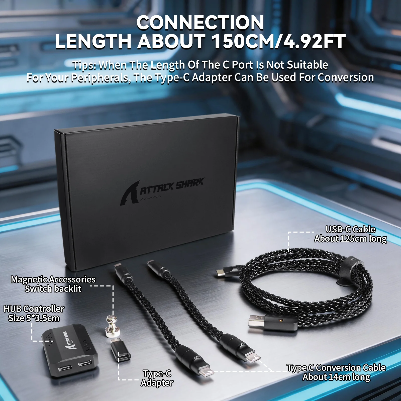 ATTACK SHARK C07 PRO 2-In 1  Type C Cable for 8KHz Gaming Keyboard/Mouse - Image 18