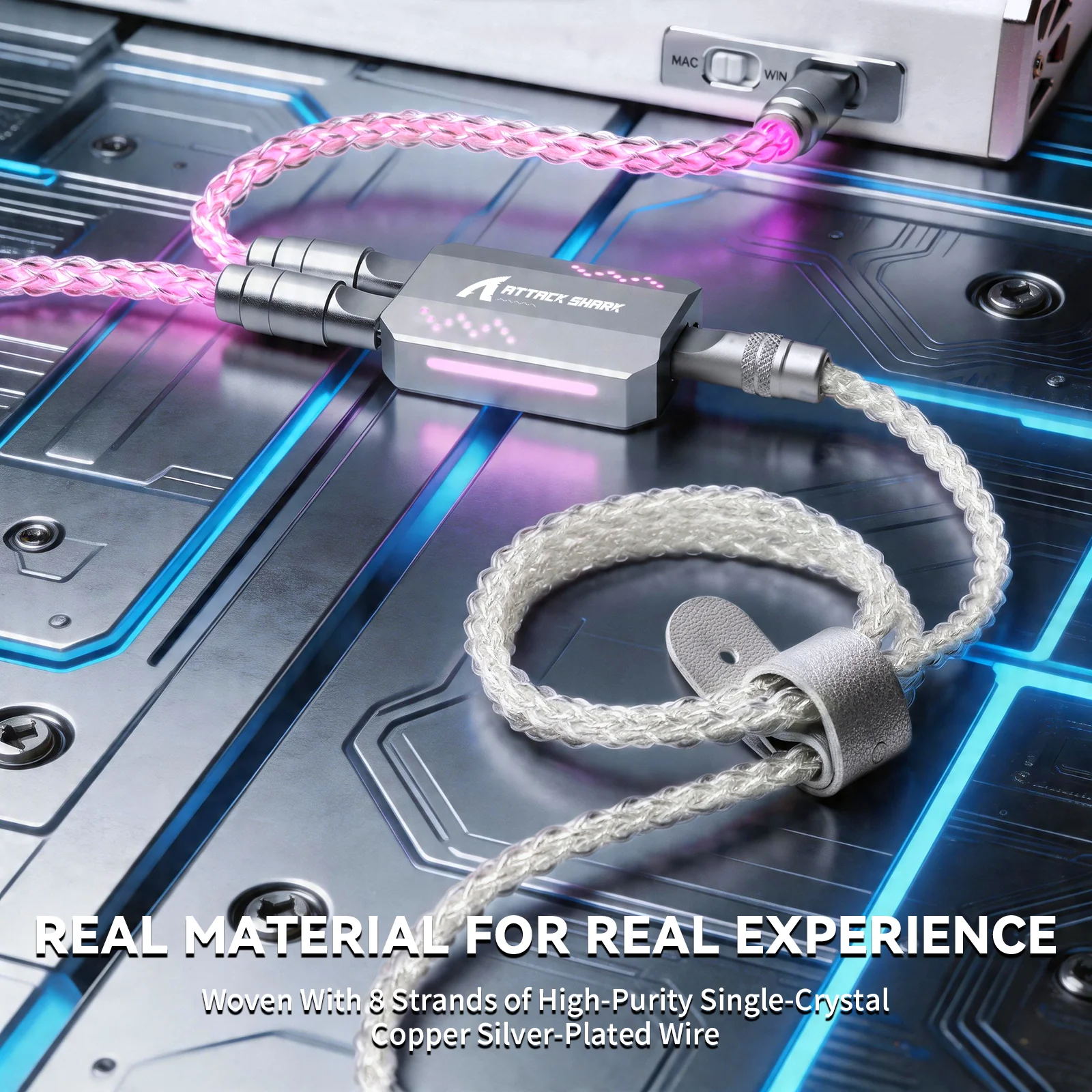 ATTACK SHARK C07 PRO 2-In 1  Type C Cable for 8KHz Gaming Keyboard/Mouse - Image 6