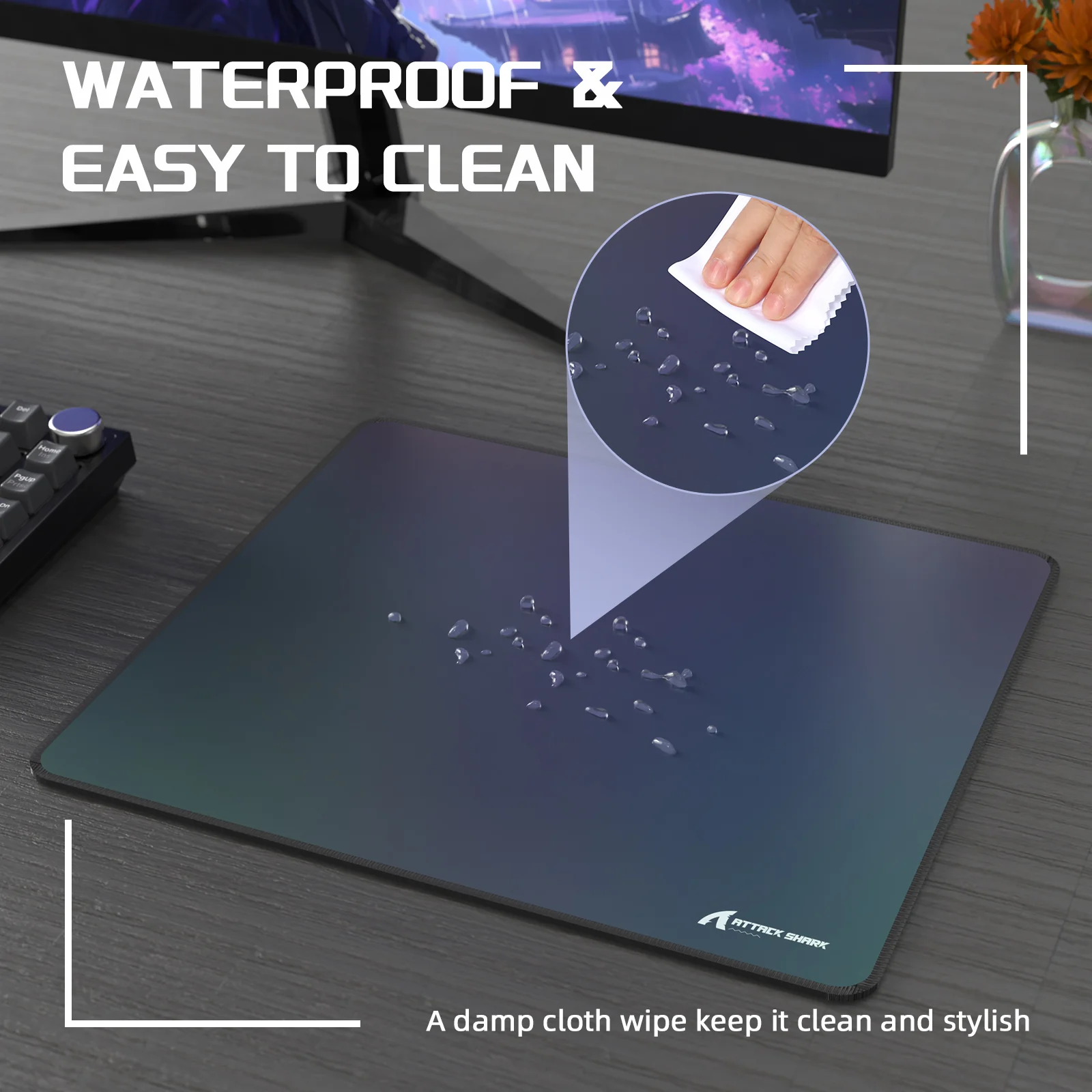 ATTACK SHARK CM03 eSport Gaming Mouse Pad (Rainbow Coated) - Image 11