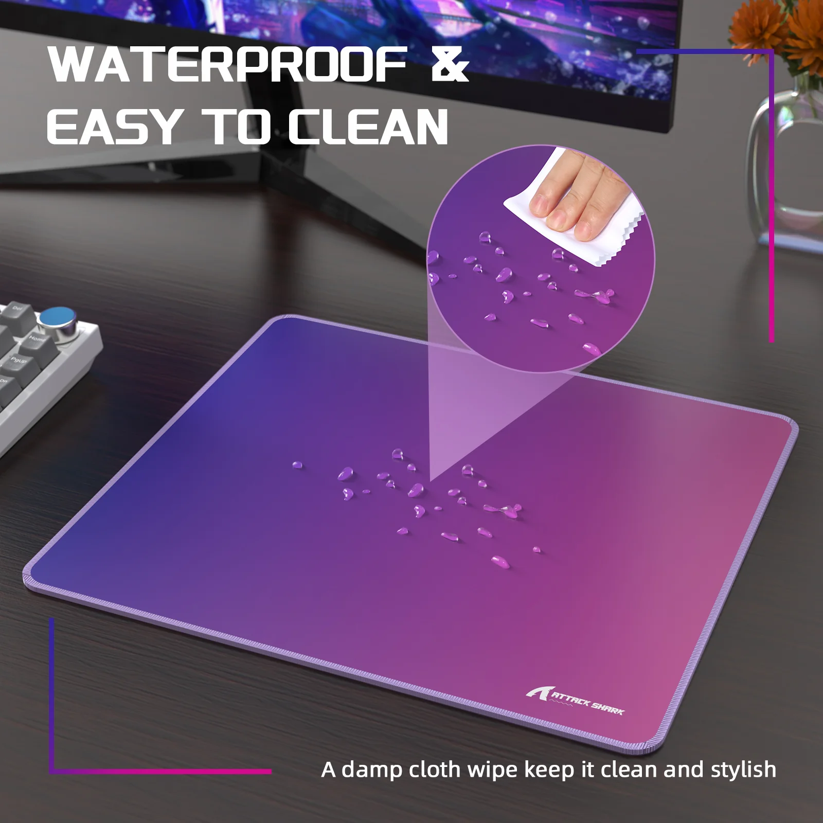 ATTACK SHARK CM03 eSport Gaming Mouse Pad (Rainbow Coated) - Image 2