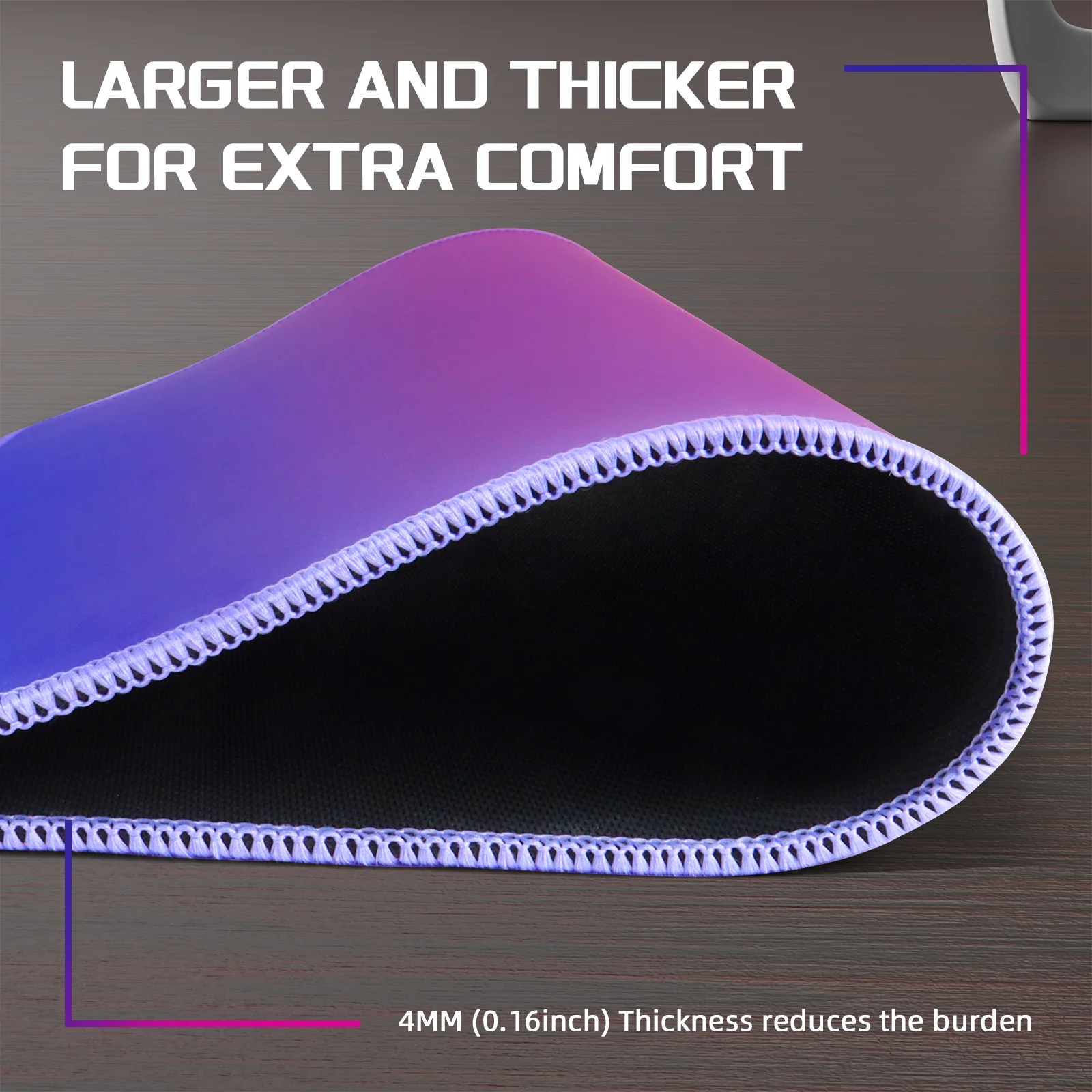 ATTACK SHARK CM03 eSport Gaming Mouse Pad (Rainbow Coated) - Image 5