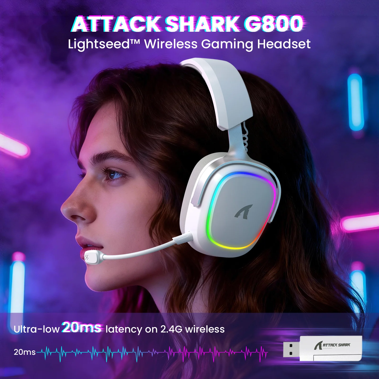 ATTACK SHARK G800 Wireless Gaming Headset - Image 11