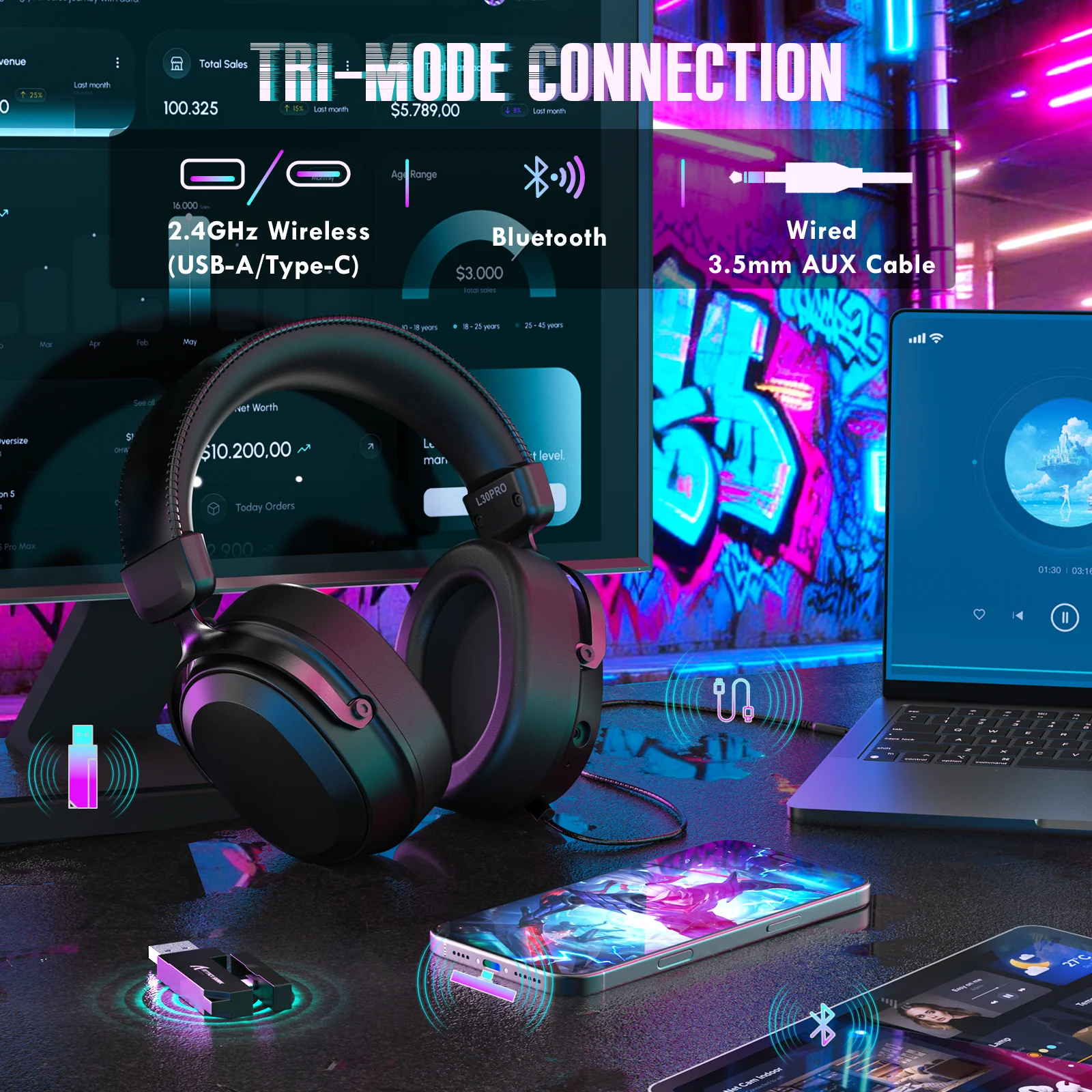 ATTACK SHARK L30PRO Wireless Gaming Headset - Image 11