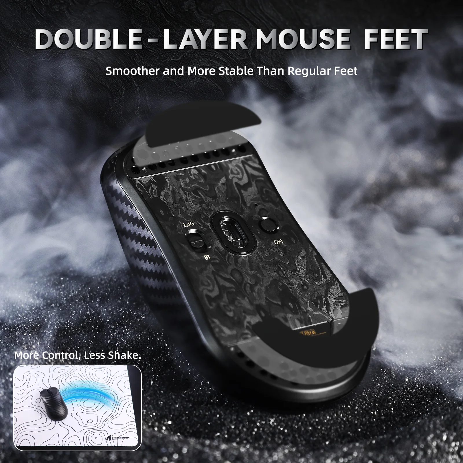 ATTACK SHARK R11 ULTRA Carbon Fiber Wireless 8K PAW3950MAX Gaming Mouse with C06 Ultra LED Cable - Image 19