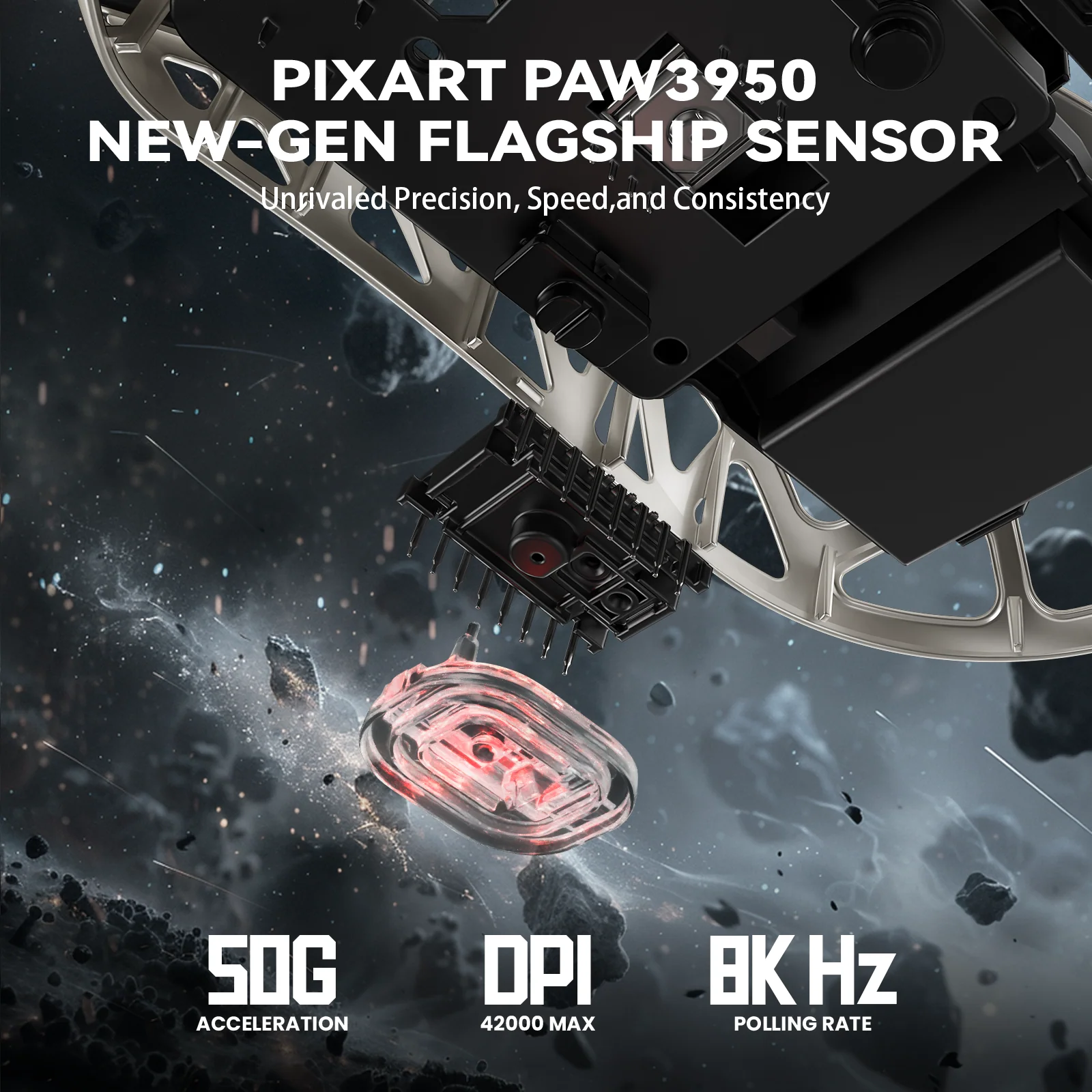 ATTACK SHARK R2 Magnesium Alloy PAW3950 Gaming Mouse 8K with Mouse Coiled Cable (Not Include the Charging Dock) - Image 24