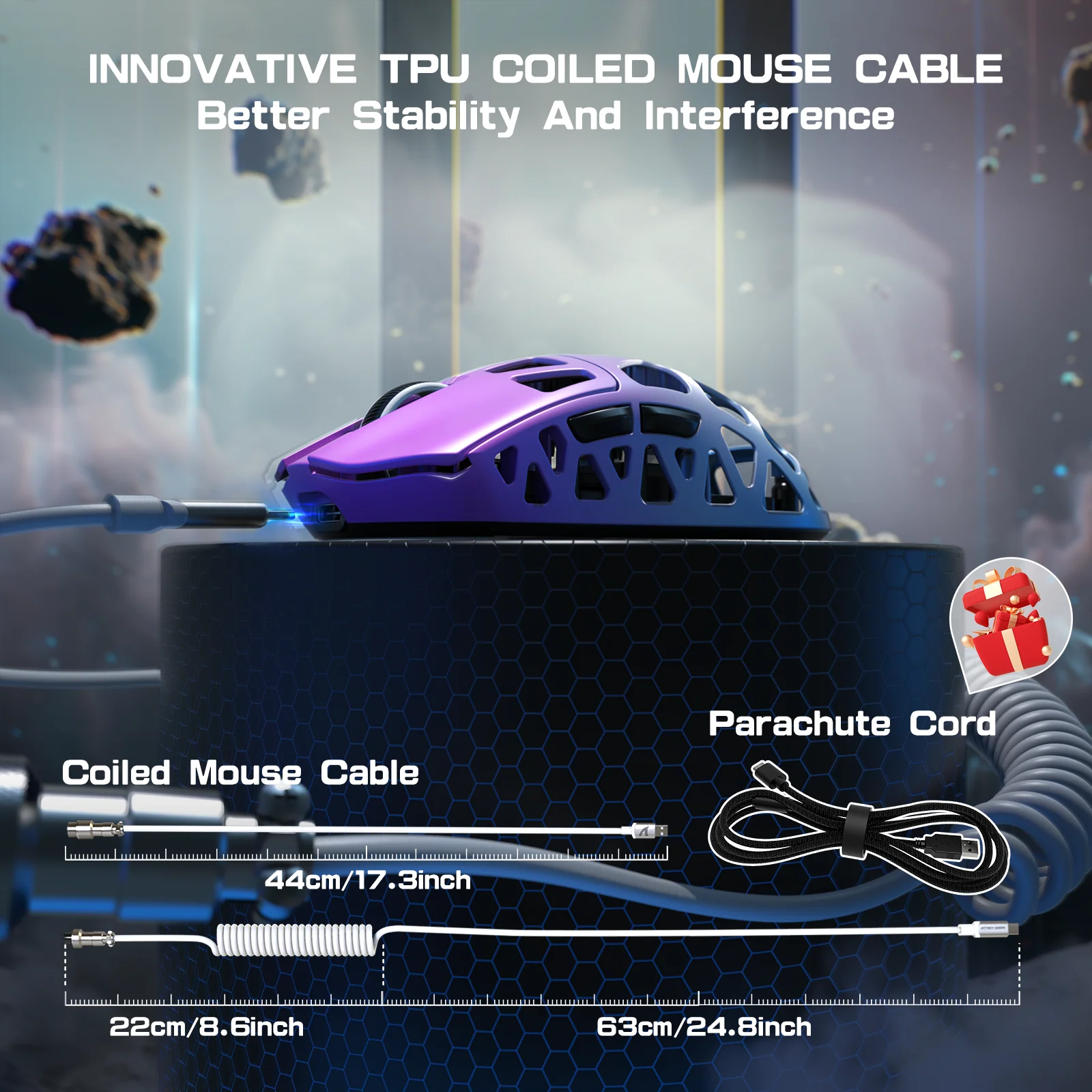 ATTACK SHARK R3 Magnesium Alloy Gaming Mouse 8K with C06 Coiled Cable - Image 33
