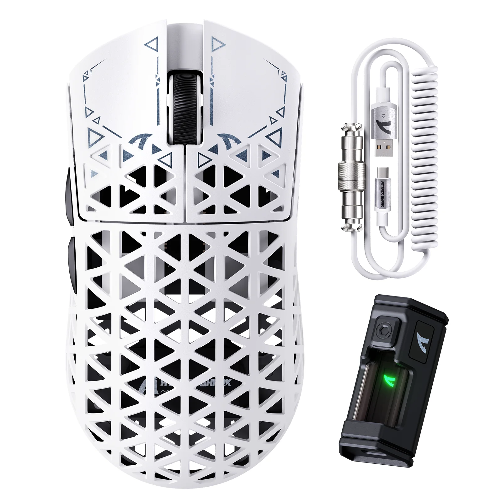 ATTACK SHARK R5 ULTRA Carbon Fiber Wireless 8K PAW3950MAX Gaming Mouse with 8K Coiled Cable - Image 12