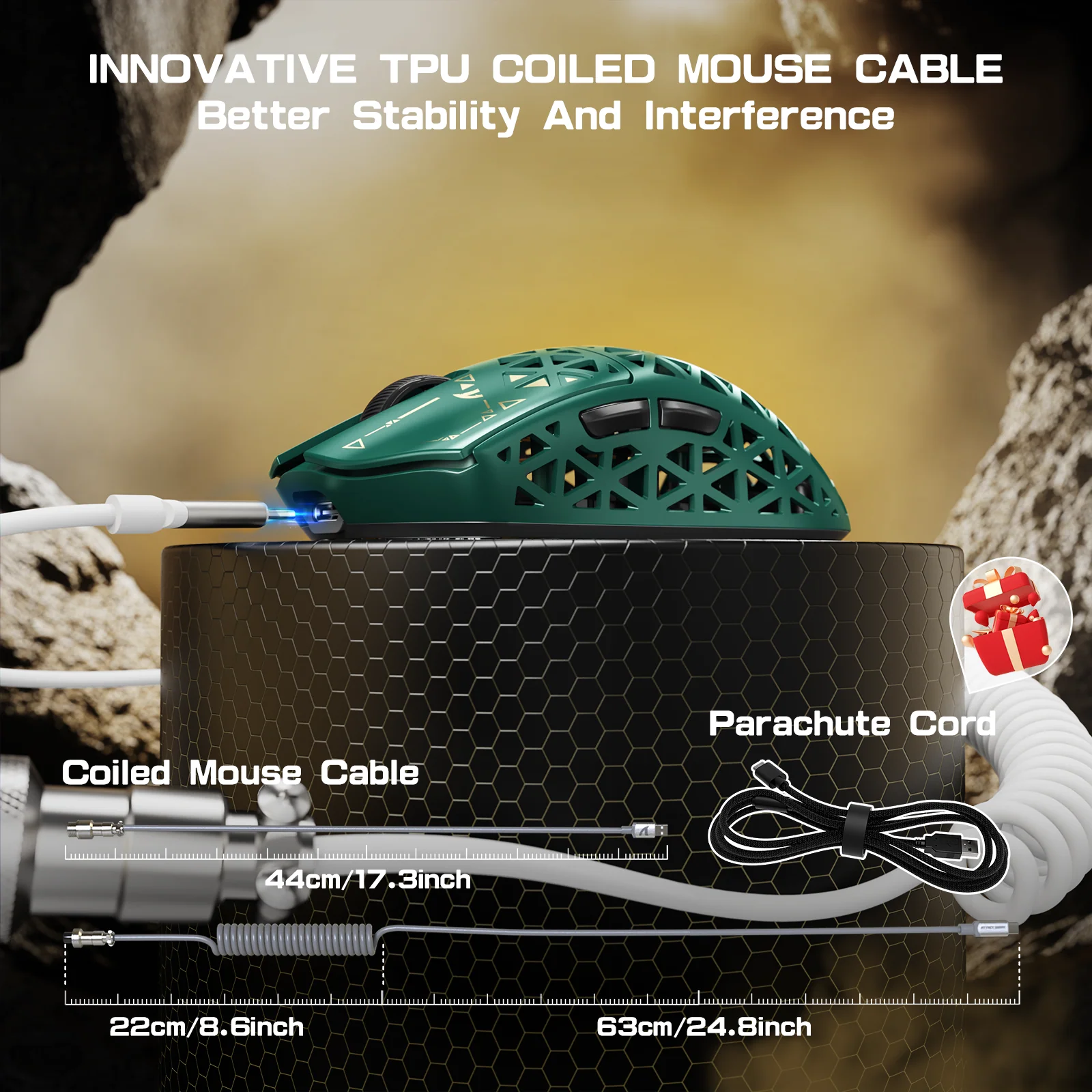 ATTACK SHARK R5 ULTRA Carbon Fiber Wireless 8K PAW3950MAX Gaming Mouse with 8K Coiled Cable - Image 38