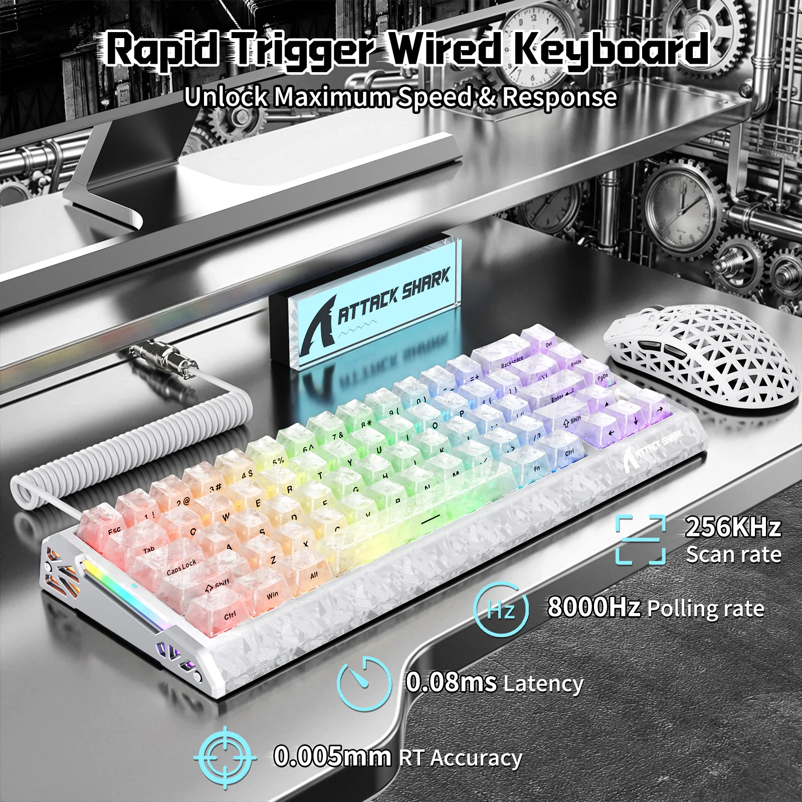 ATTACK SHARK R68 HE & R5 ULTRA Carbon Fiber Gaming Bundle With C01 ULTRA Coiled Cable - Image 12