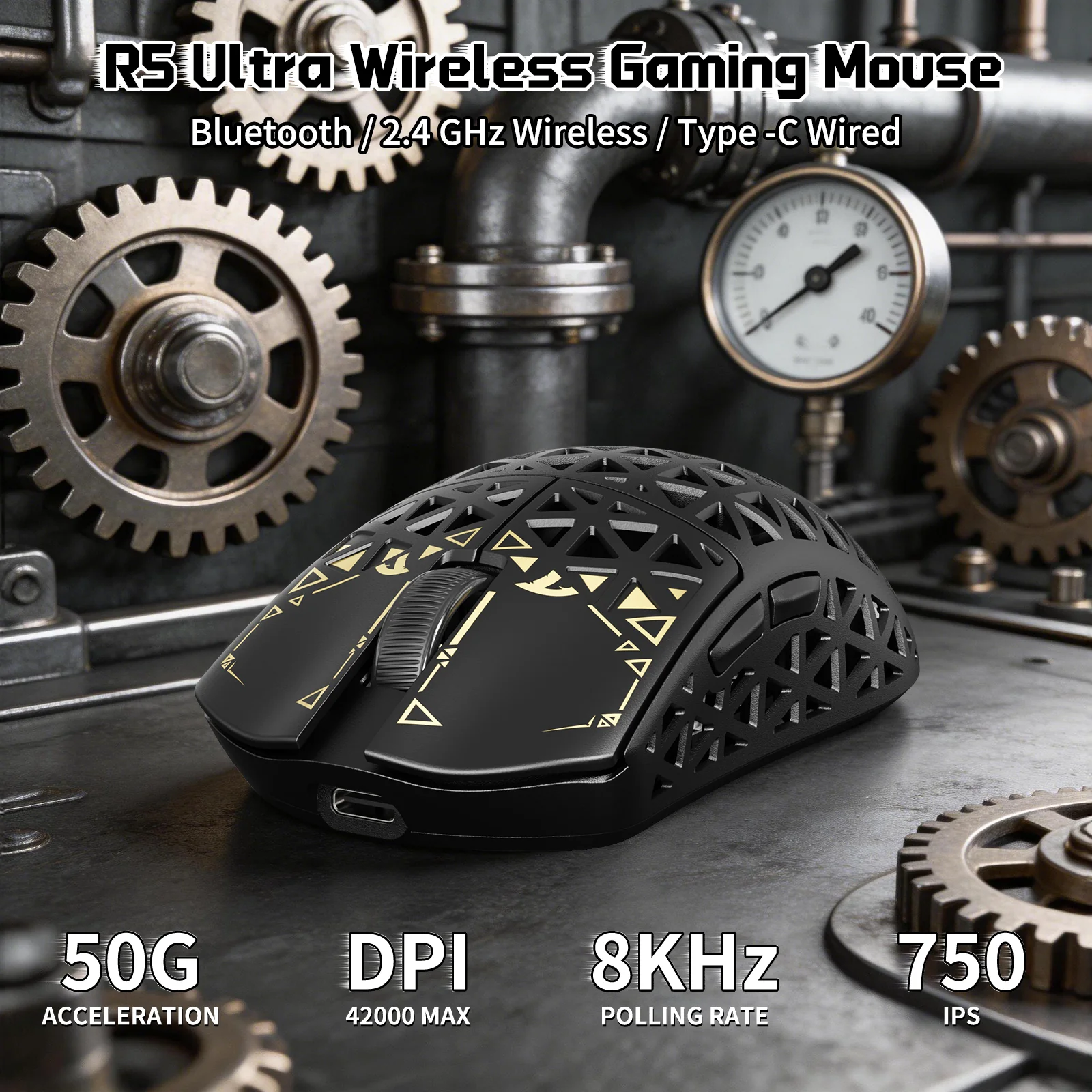 ATTACK SHARK R68 HE & R5 ULTRA Carbon Fiber Gaming Bundle With C01 ULTRA Coiled Cable - Image 24