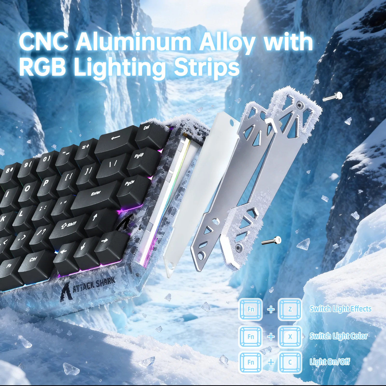 ATTACK SHARK R68 HE Carbon Fiber Wired Rapid Trigger Magnetic Switch Keyboard With C01 Ultra RGB Coiled Cable - Image 23