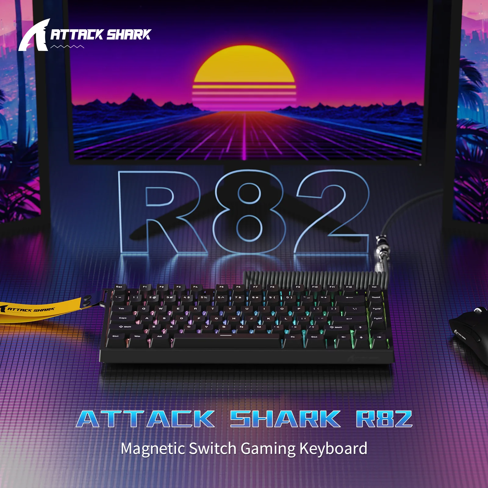 ATTACK SHARK R82 HE Wired 75% Gaming Keyboard  with C01ULTRA LED Cable - Image 11