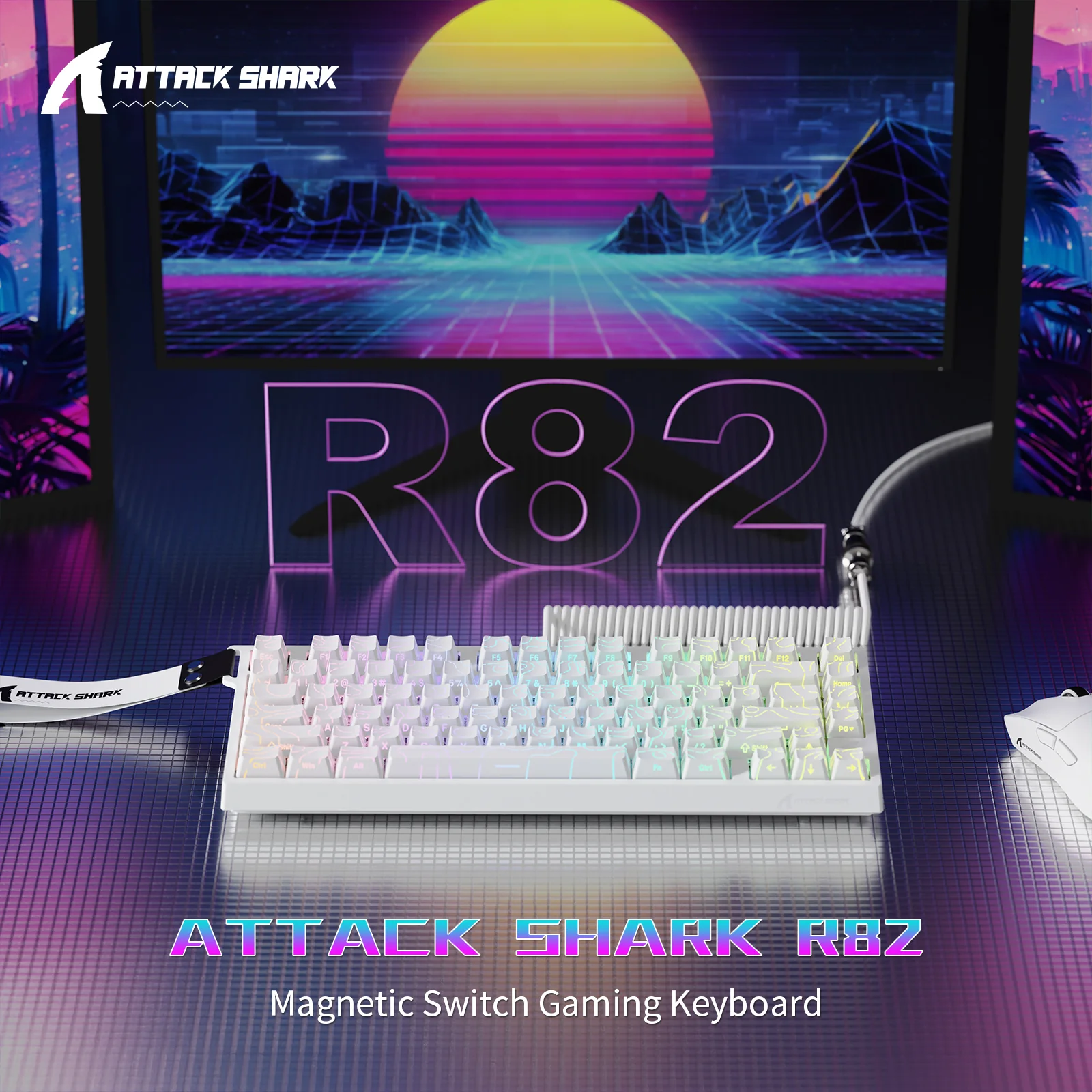ATTACK SHARK R82 HE Wired 75% Gaming Keyboard  with C01ULTRA LED Cable - Image 2