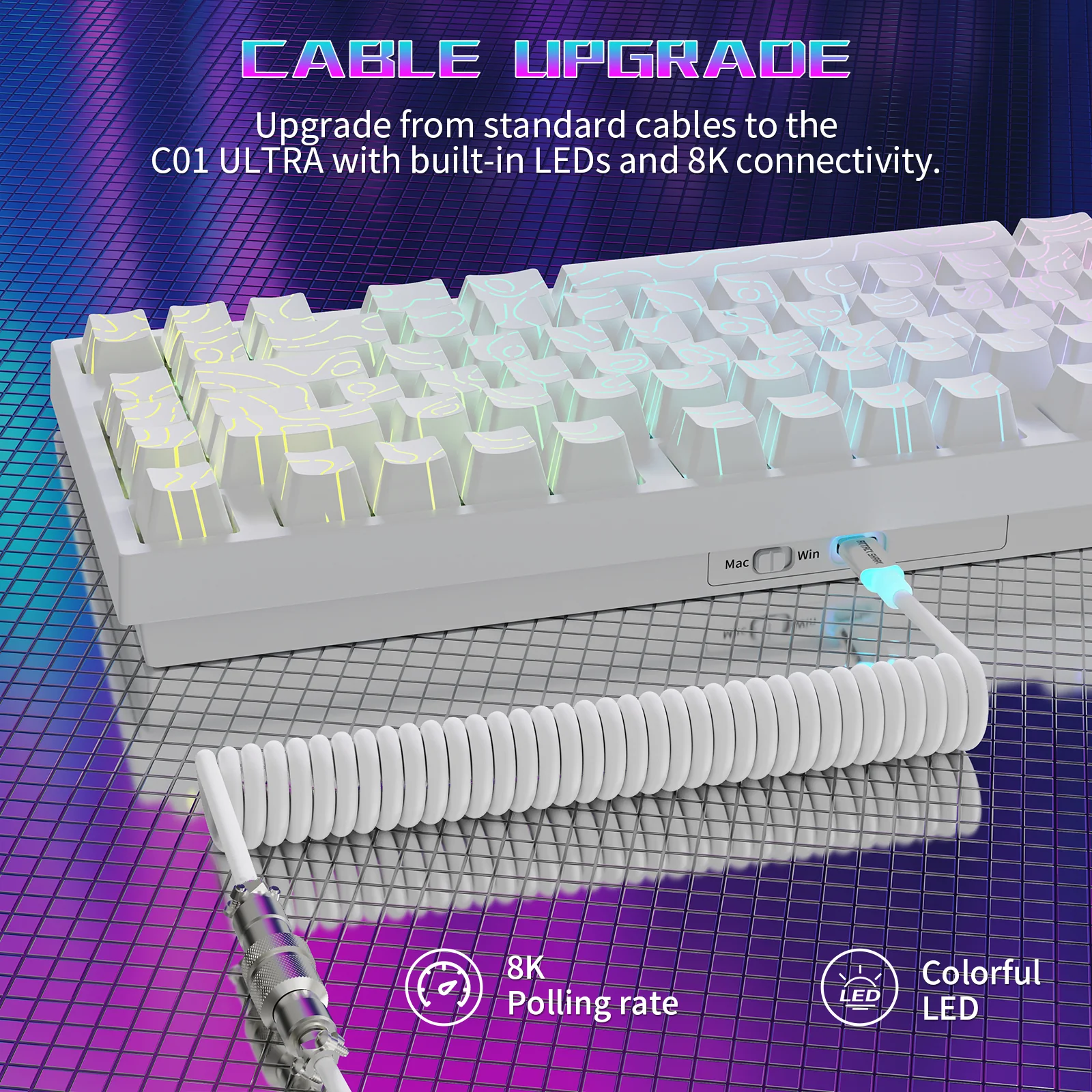 ATTACK SHARK R82 HE Wired 75% Gaming Keyboard  with C01ULTRA LED Cable - Image 5