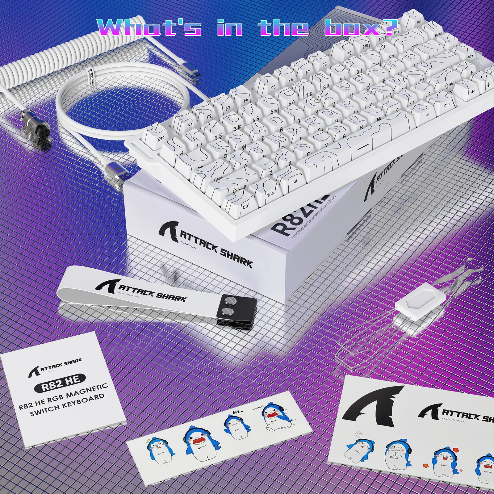ATTACK SHARK R82 HE Wired 75% Gaming Keyboard  with C01ULTRA LED Cable - Image 9