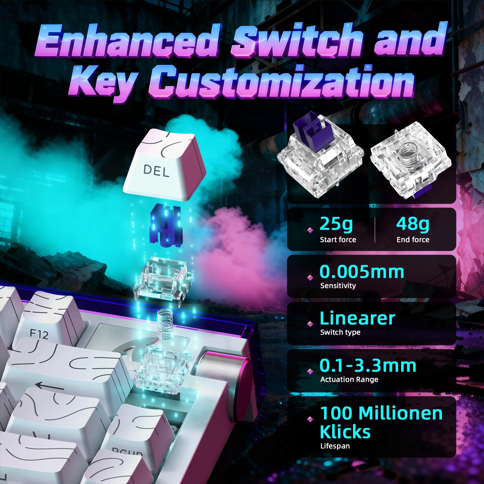 ATTACK SHARK R85 HE Rapid Trigger Keyboard with C01ULTRA LED Cable - Image 22