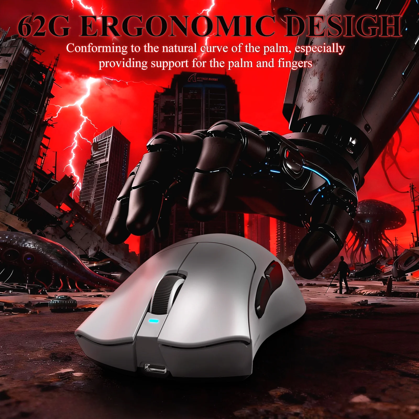 ATTACK SHARK V3PRO Ultra-Light Tri-Mode Gaming Mouse with Charging Dock - Image 11