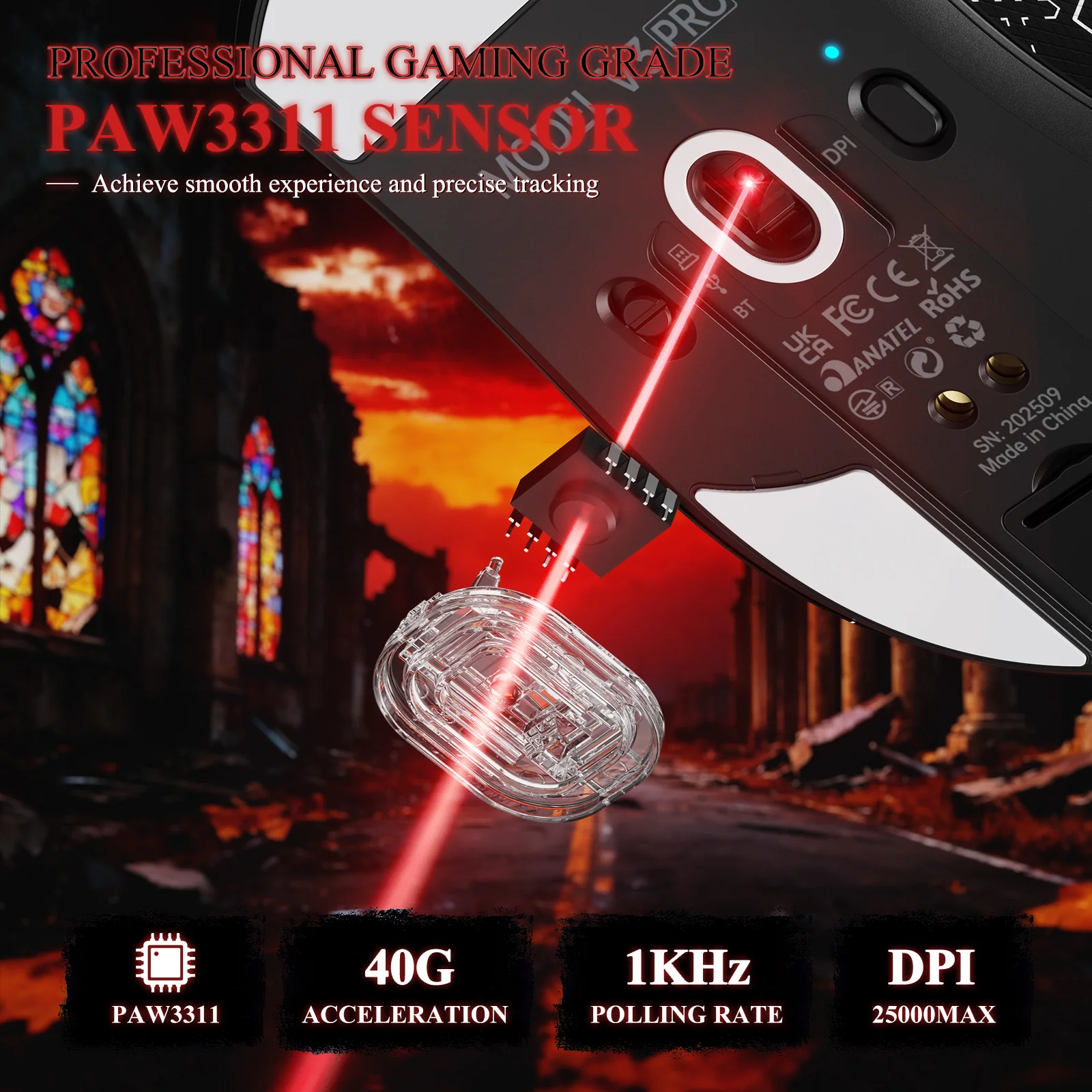 ATTACK SHARK V3PRO Ultra-Light Tri-Mode Gaming Mouse with Charging Dock - Image 40
