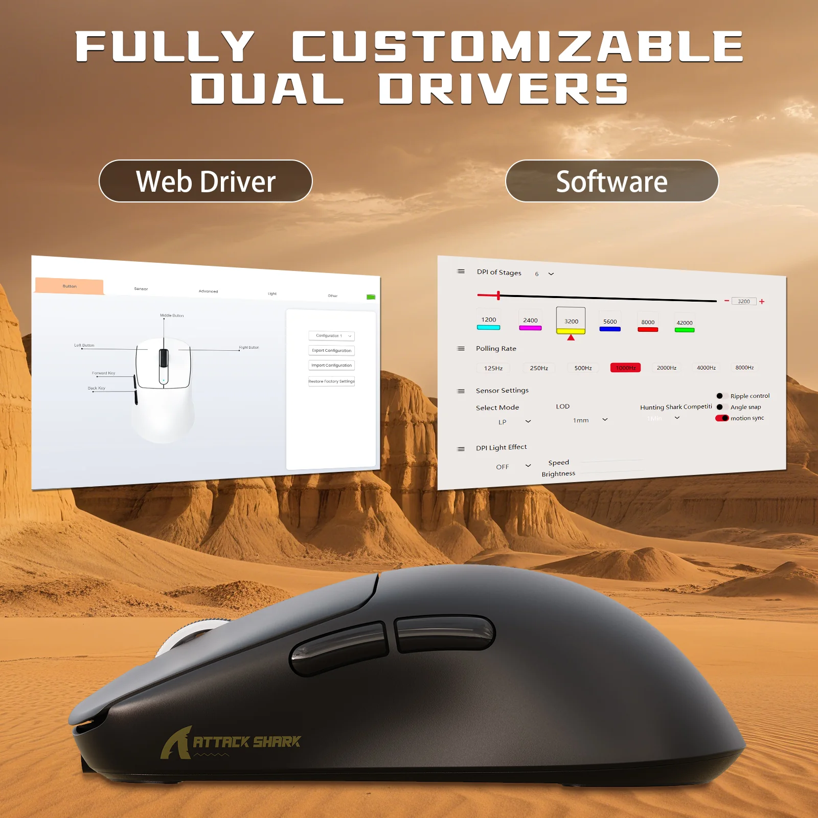 ATTACK SHARK V5 8KHz Wireless PAW3950MAX Gaming Mouse with C06 Ultra Cable - Image 16