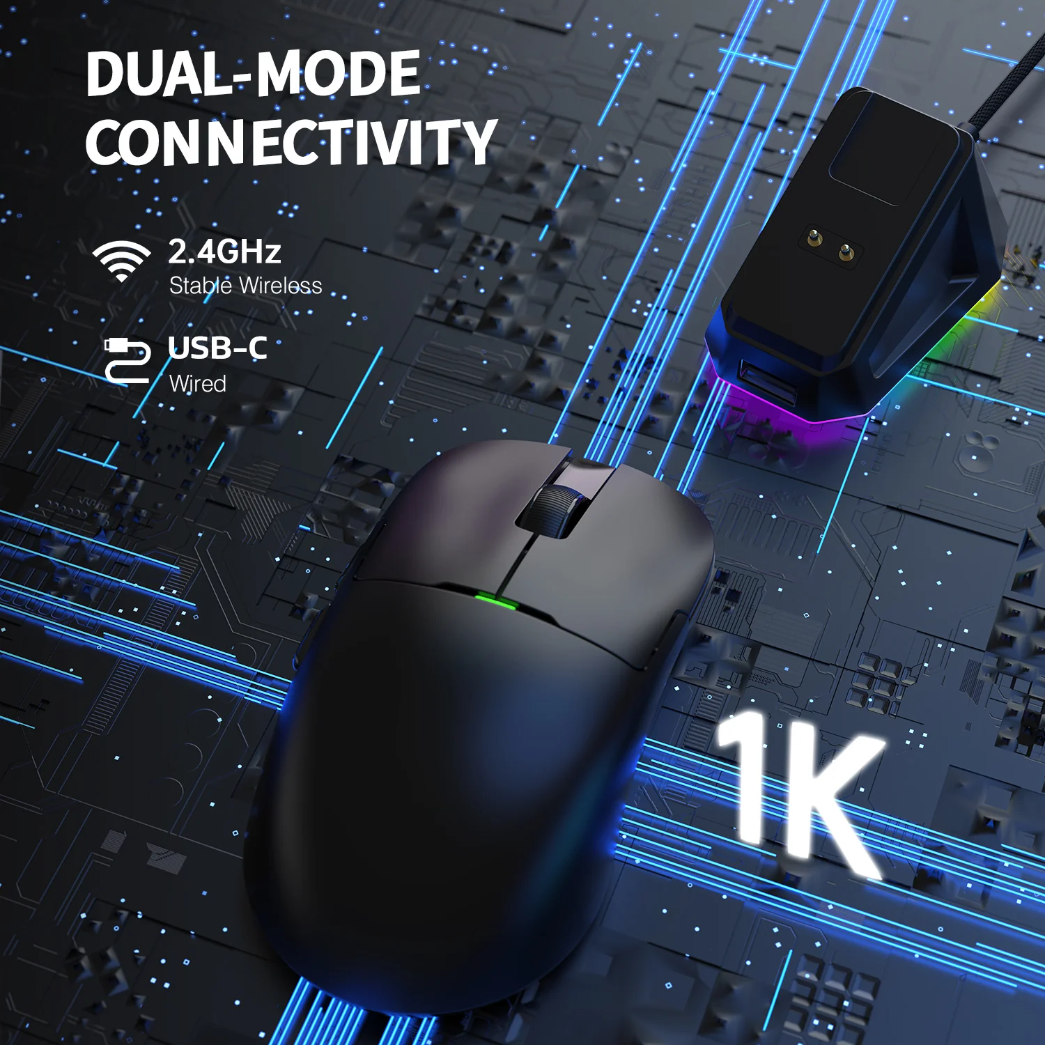 ATTACK SHARK x AJ159P Tri-mode Gaming Mouse with with Magnetic Charging Dock - Image 15