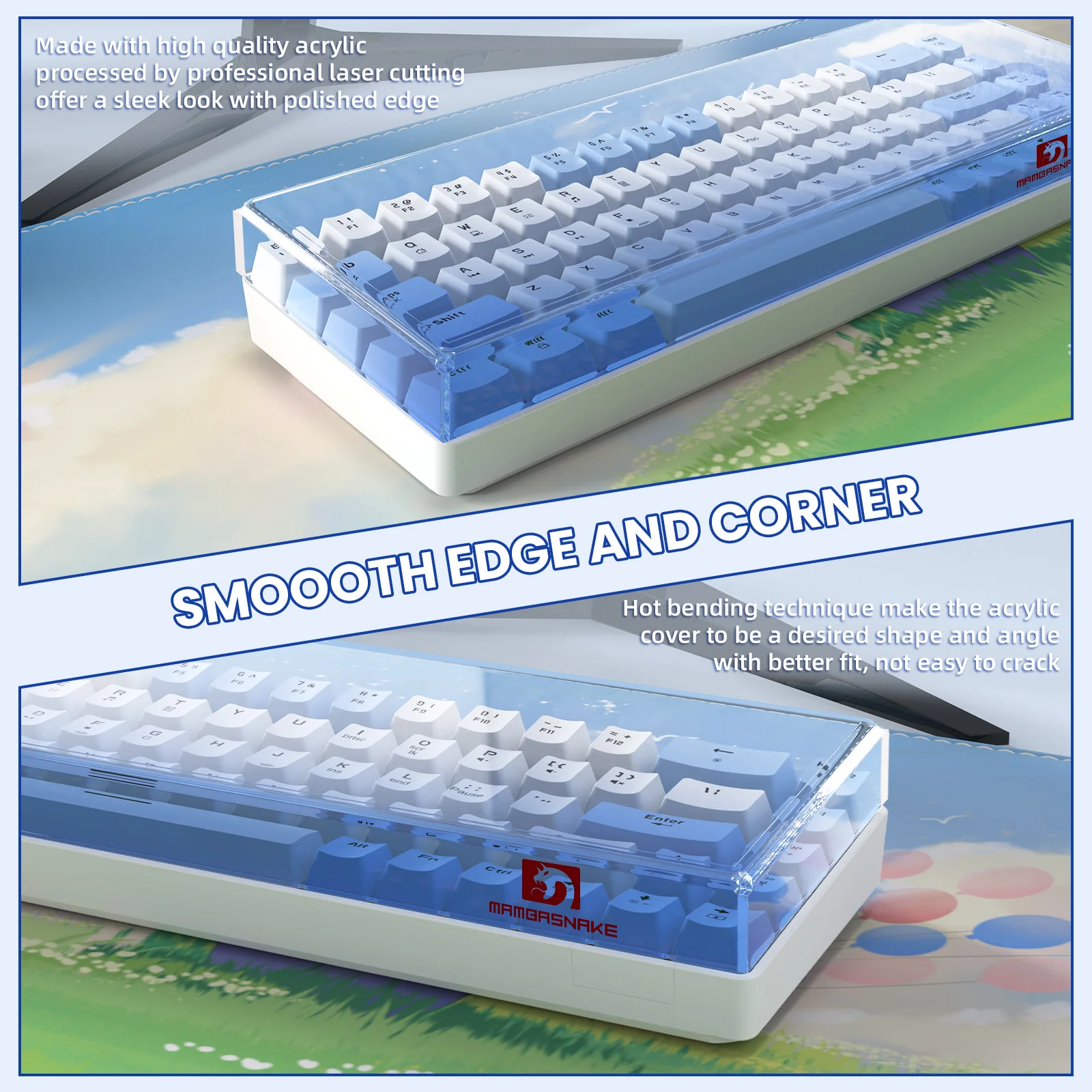 ATTACK SHARK x MAMBASNAKE 68-Key Keyboard Cover Fade Color - Image 4