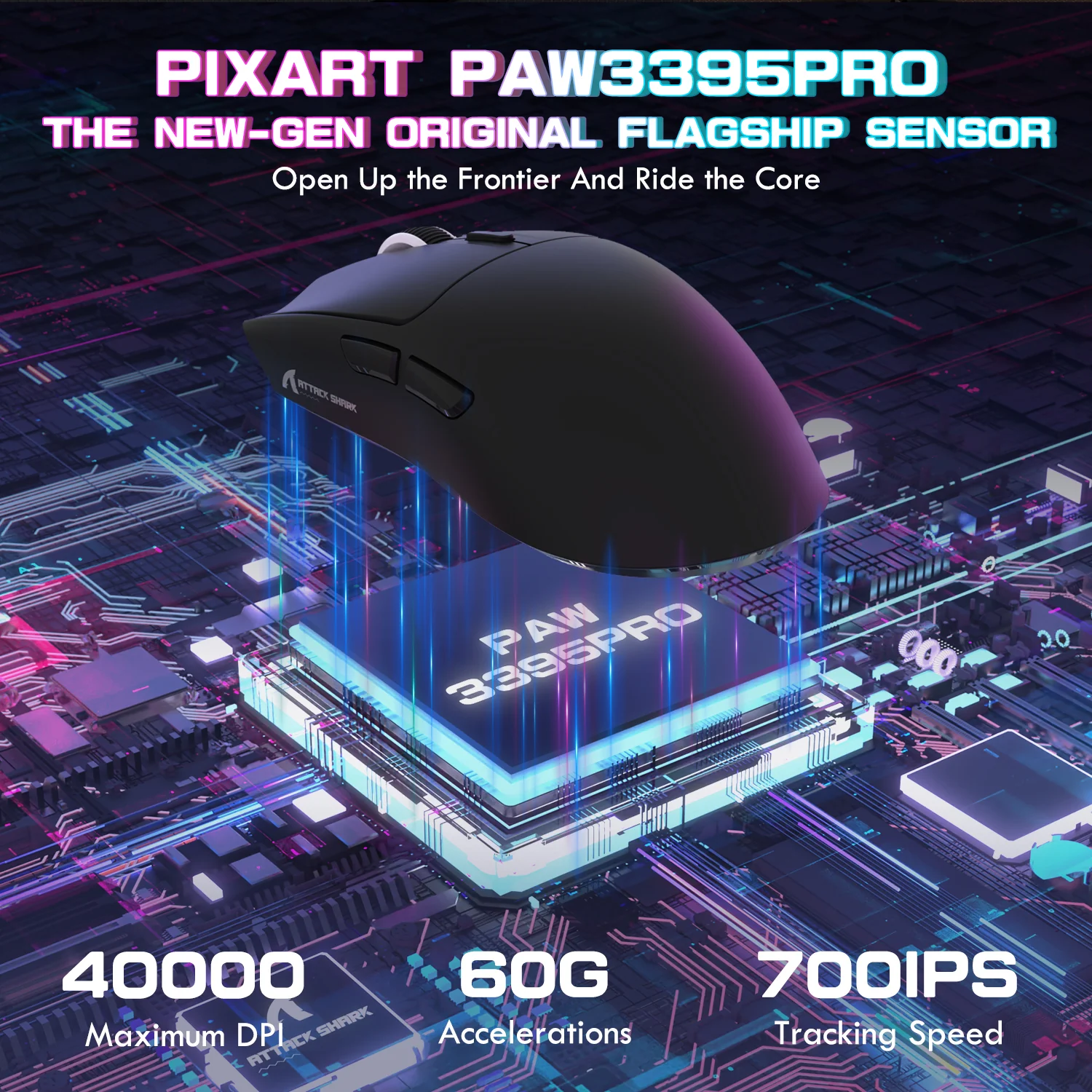 ATTACK SHARK X1 Tri-mode Gaming Mouse With Touchpad RGB Charging Dock PAW3395PRO Sensor - Image 13
