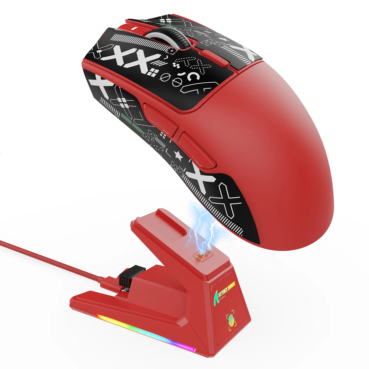 ATTACK SHARK X1 Tri-mode Gaming Mouse With Touchpad RGB Charging Dock PAW3395PRO Sensor - Image 46
