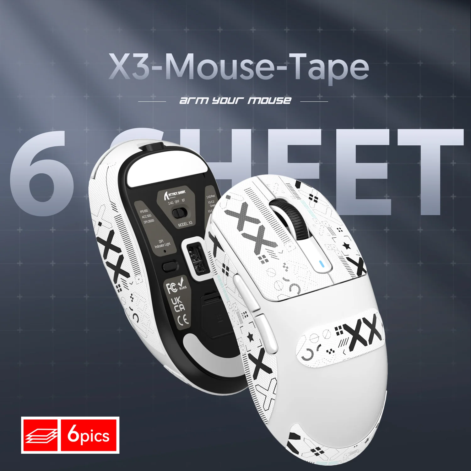 ATTACK SHARK X3/X3pro Grip Tape - Image 6