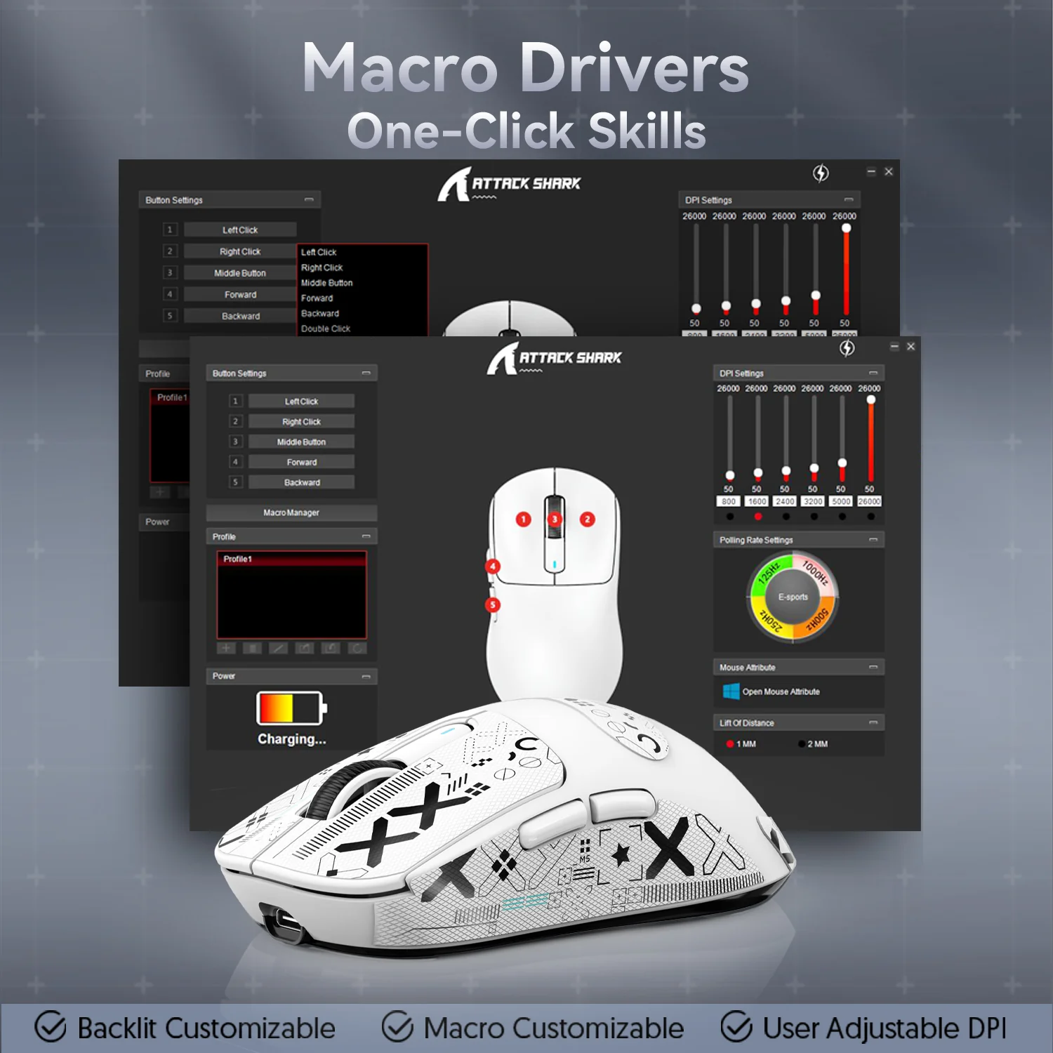 ATTACK SHARK X3PRO Three Modes 8K Gaming Mouse - Image 10