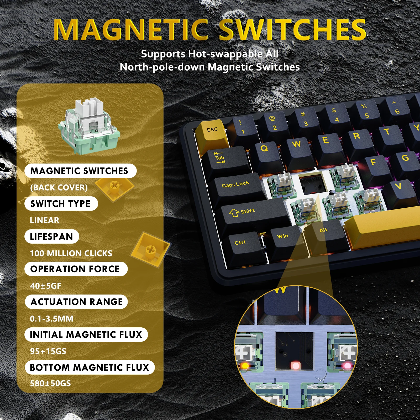 ATTACK SHARK X65 HE Magnetic Switch Rapid Trigger Keyboard - Image 25