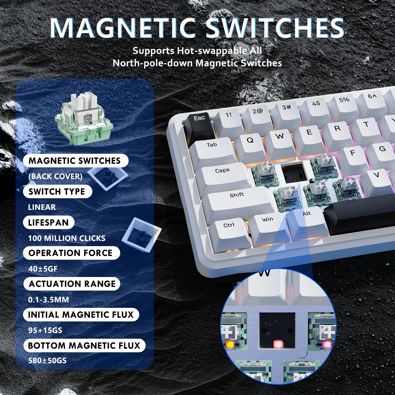 ATTACK SHARK X65 HE Magnetic Switch Rapid Trigger Keyboard - Image 7