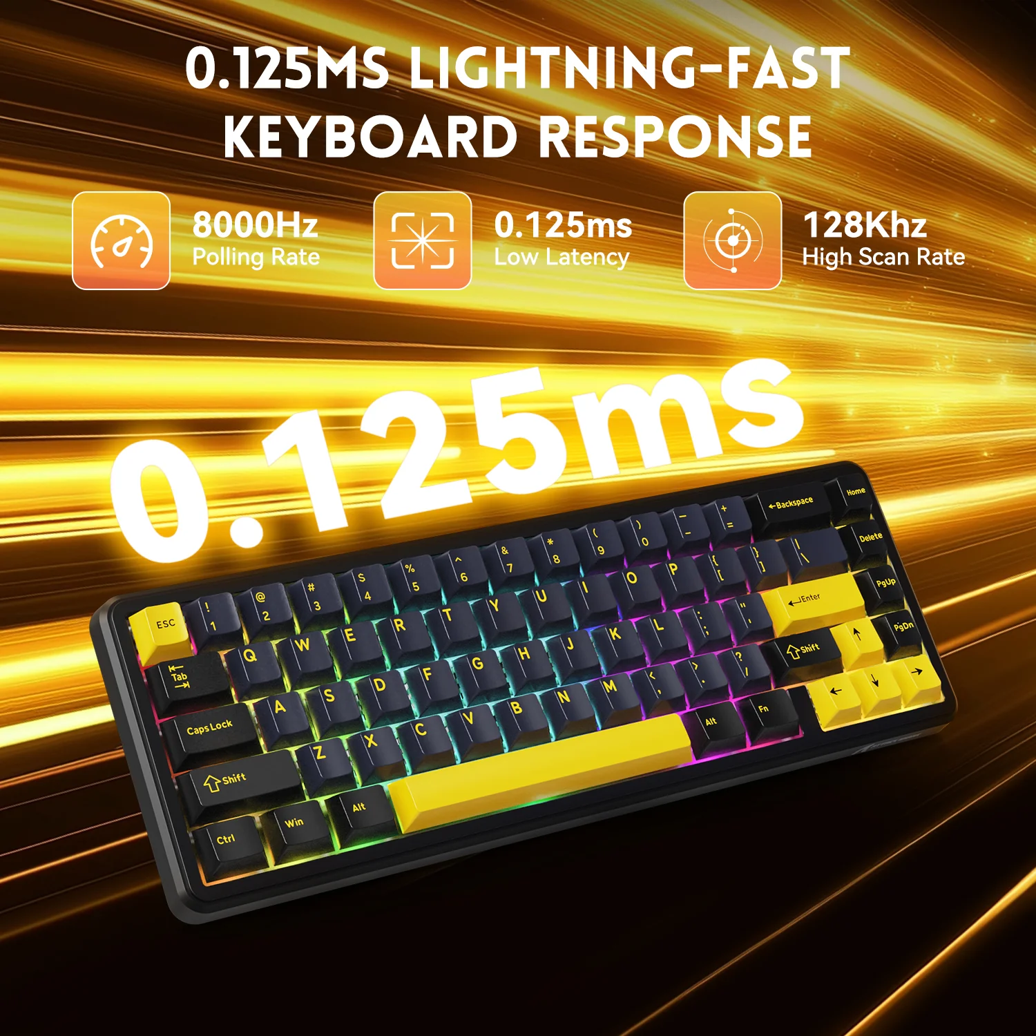 ATTACK SHARK X65 HE Magnetic Switch Rapid Trigger Keyboard With 8Khz Coiled Cable - Image 3