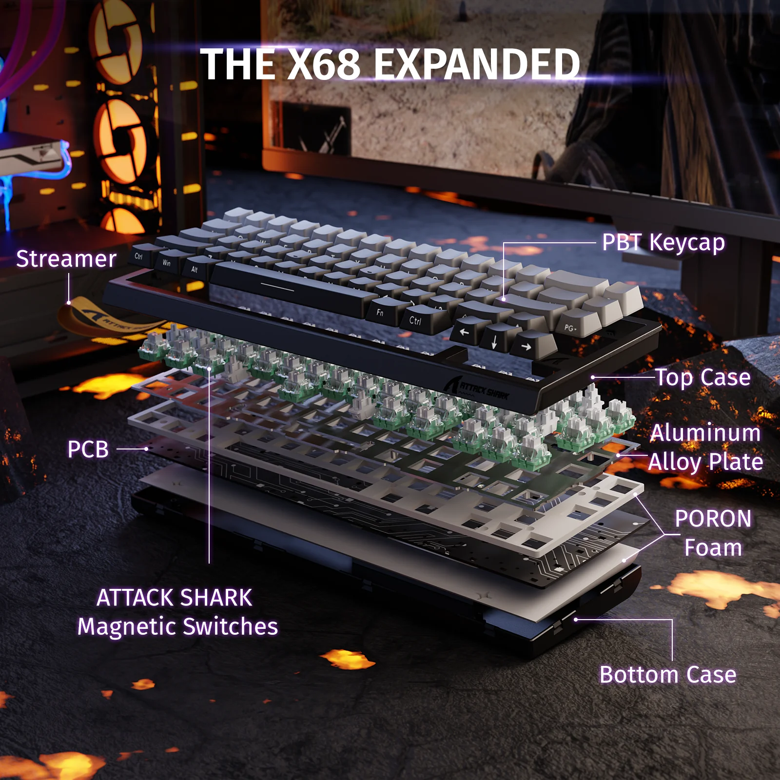 ATTACK SHARK X68 HE Rapid Trigger Keyboard Magnetic Switch - Image 27