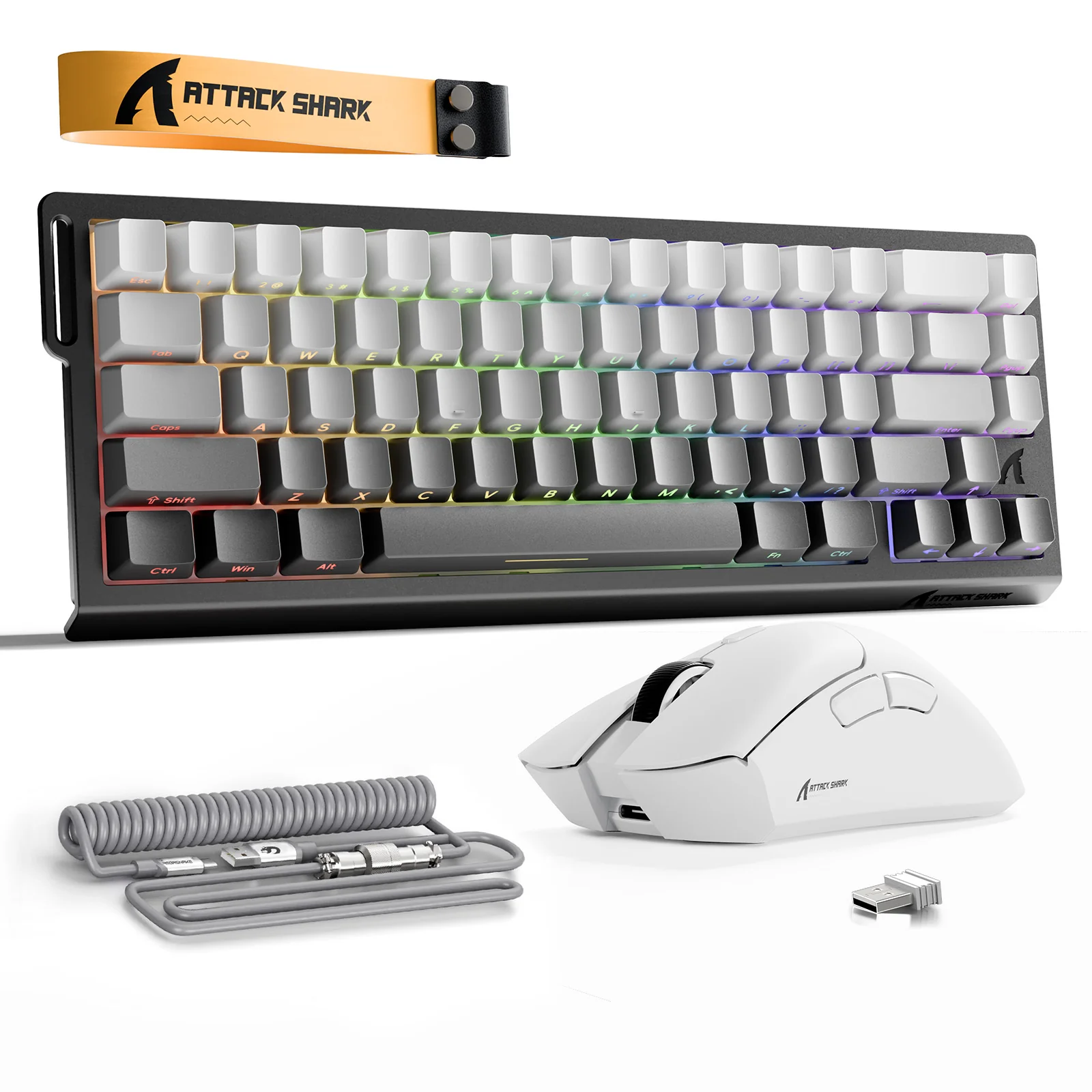 ATTACK SHARK X68HE Rapid Trigger Keyboard + R1 Wireless Gaming Mouse + C01 Coiled Cable Bundle - Image 18