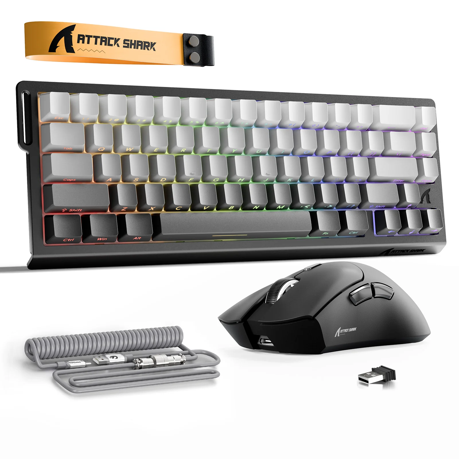 ATTACK SHARK X68HE Rapid Trigger Keyboard + R1 Wireless Gaming Mouse + C01 Coiled Cable Bundle - Image 20