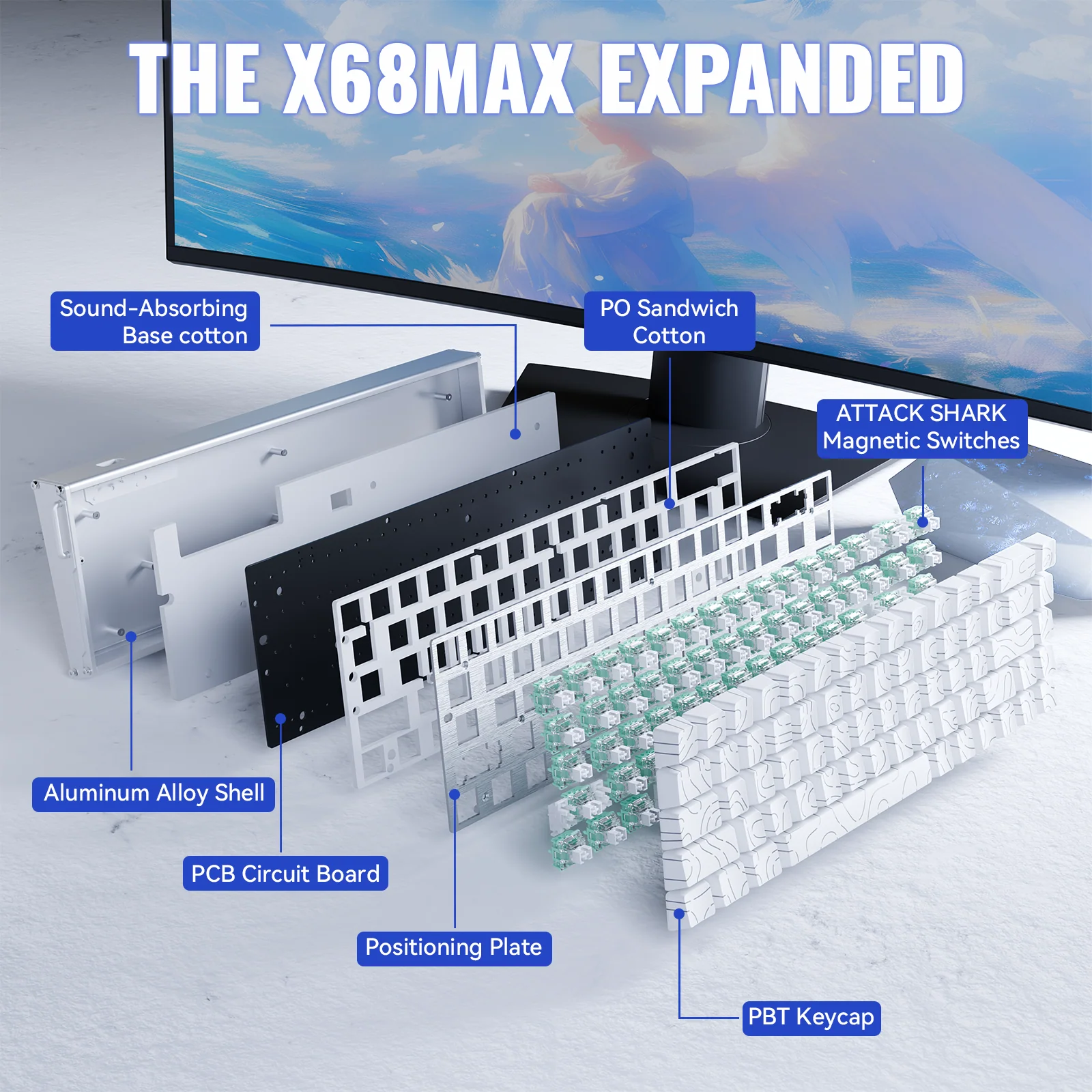 ATTACK SHARK X68MAX HE Rapid Trigger Aluminum Keyboard Magnetic Switch - Image 26