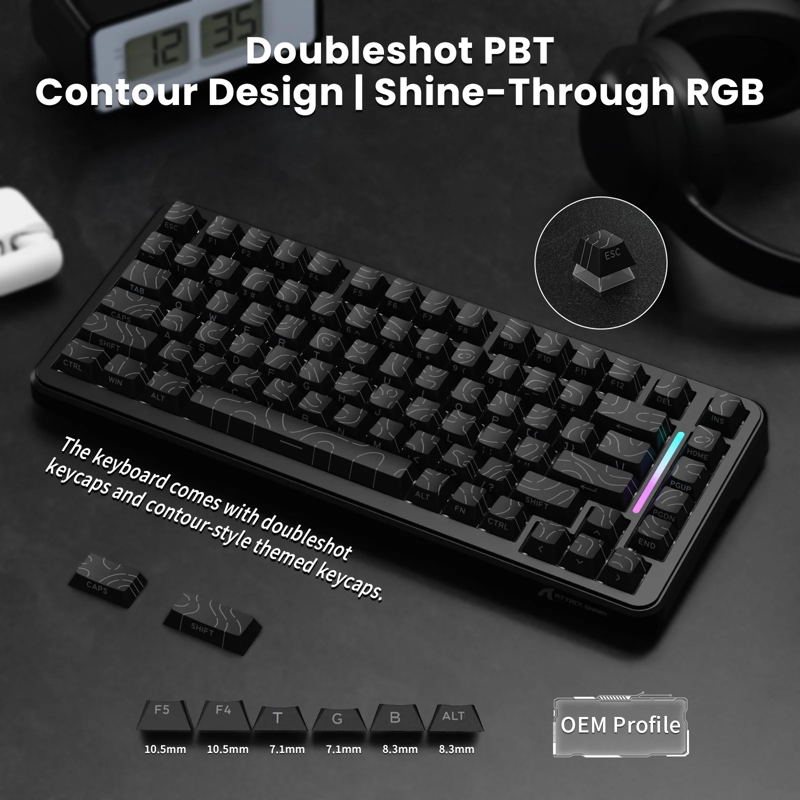 ATTACK SHARK X82PRO HE Magnetic Keyboard With C01Ultra RGB Coiled Cable - Image 11