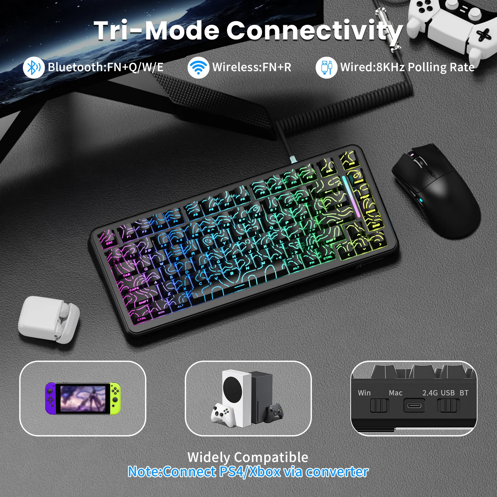 ATTACK SHARK X82PRO HE Magnetic Keyboard With C01Ultra RGB Coiled Cable - Image 15