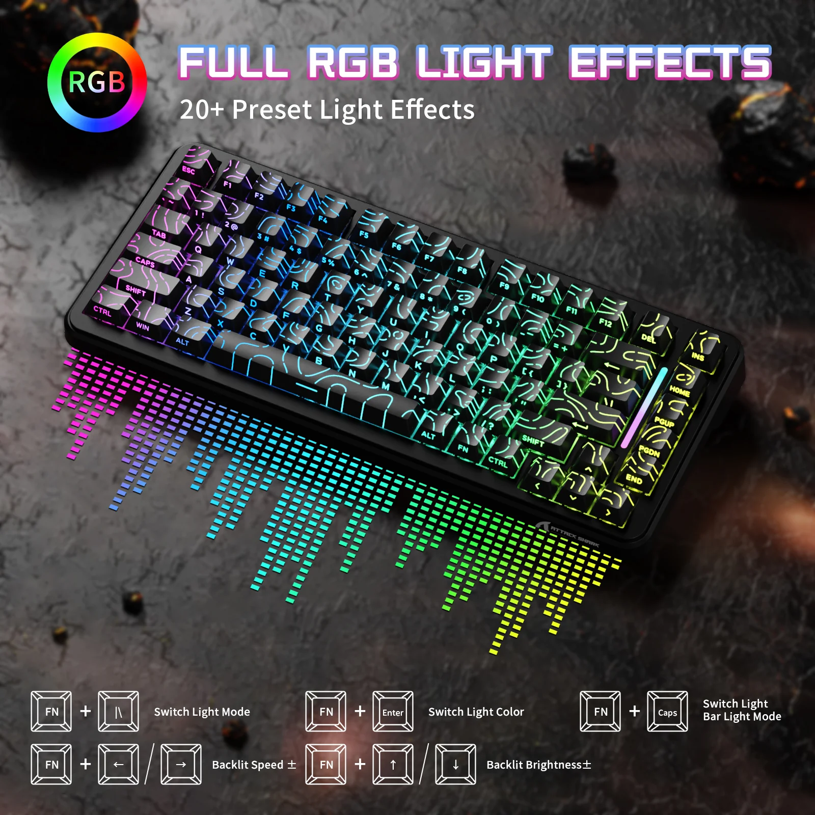ATTACK SHARK X82PRO HE Wireless Rapid Trigger Gaming Keyboard Magnetic Switch - Image 16