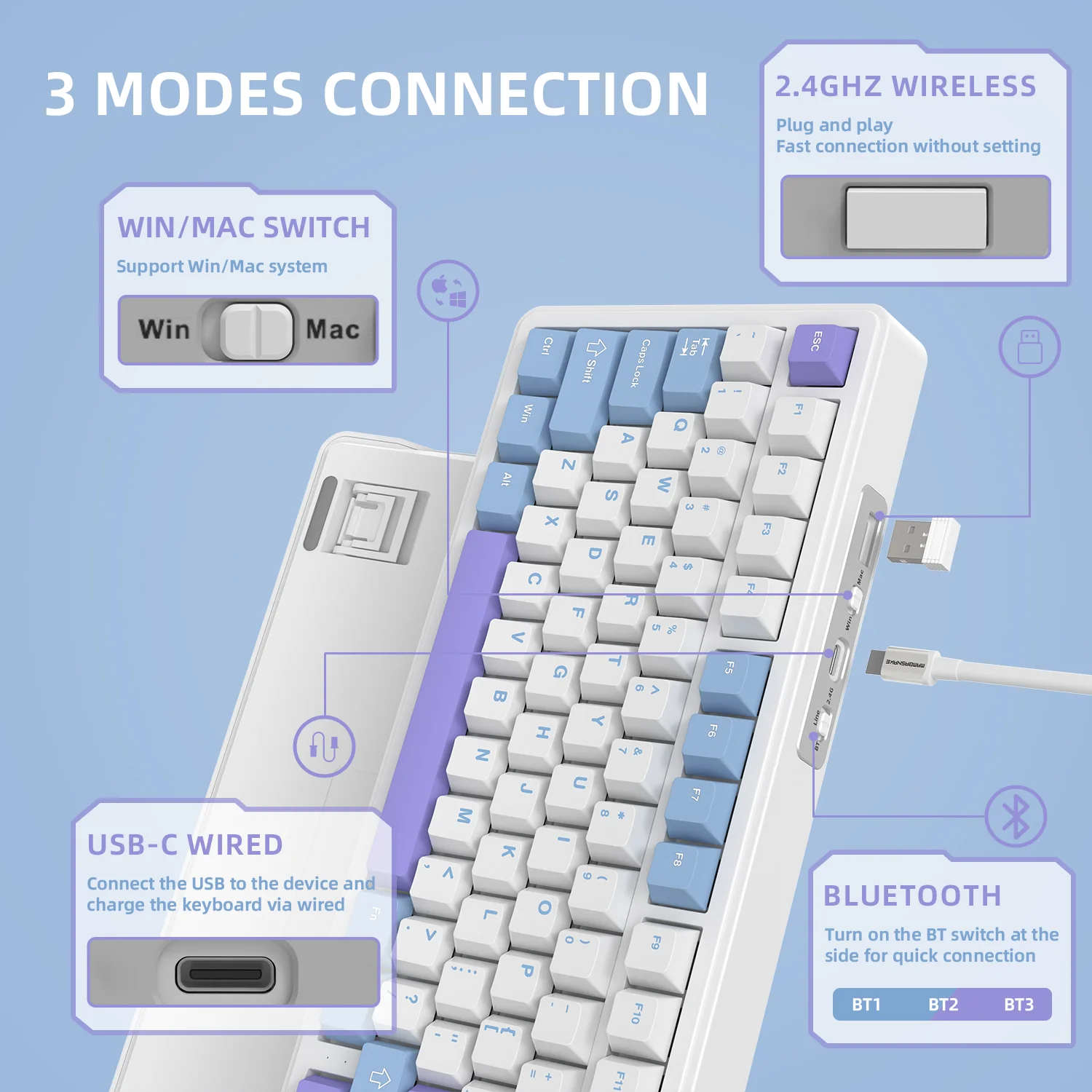 ATTACK SHARK X85 Wireless Mechanical Keyboard - Image 13