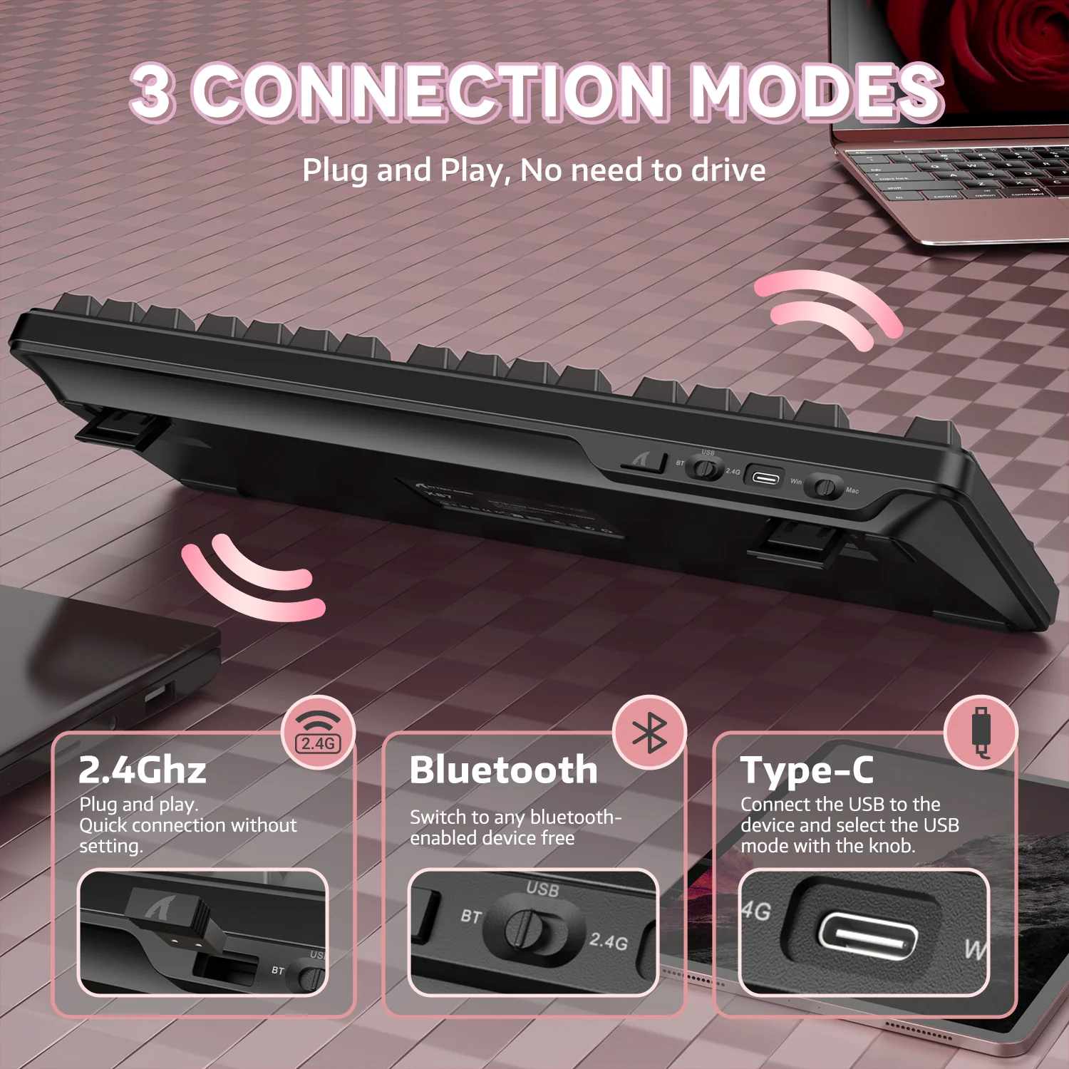 ATTACK SHARK X87 Tri-mode Gasket Mechanical Keyboard - Image 42