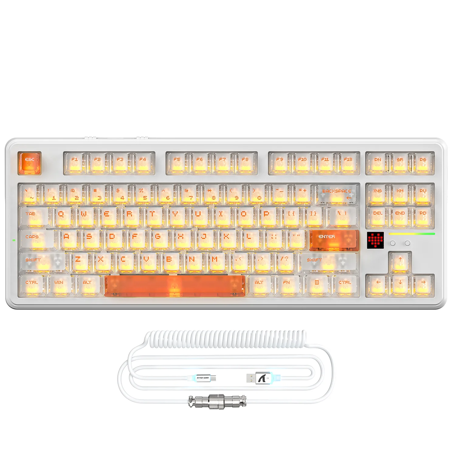 ATTACK SHARK X87 ULTRA Wireless Gaming Keyboard with 8KHz Receiver and RGB Coiled Cable - Image 3