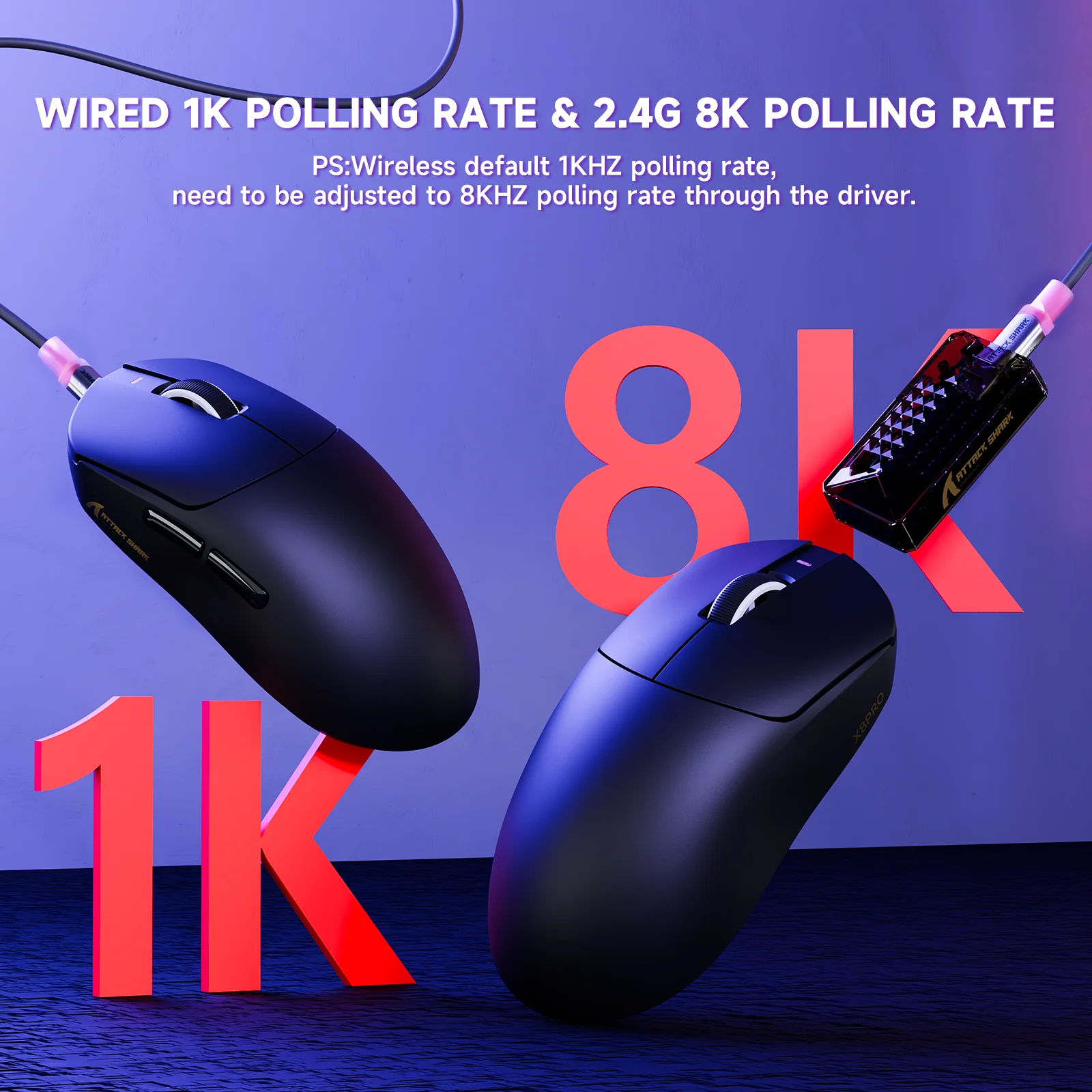 ATTACK SHARK X8PRO Ultra-Light Wireless Gaming Mouse & C06ULTRA Cable - Image 14