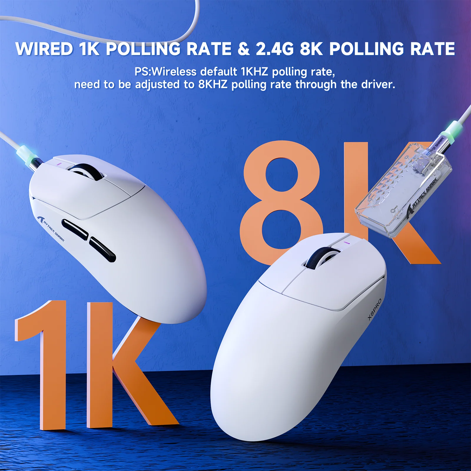 ATTACK SHARK X8PRO Ultra-Light Wireless Gaming Mouse & C06ULTRA Cable - Image 7