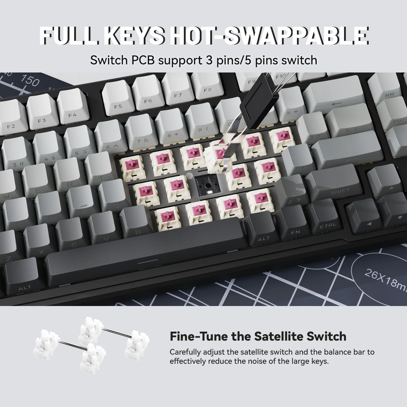 ATTACK SHARK X98 Full-size Wireless Mechanical Keyboard - Image 22