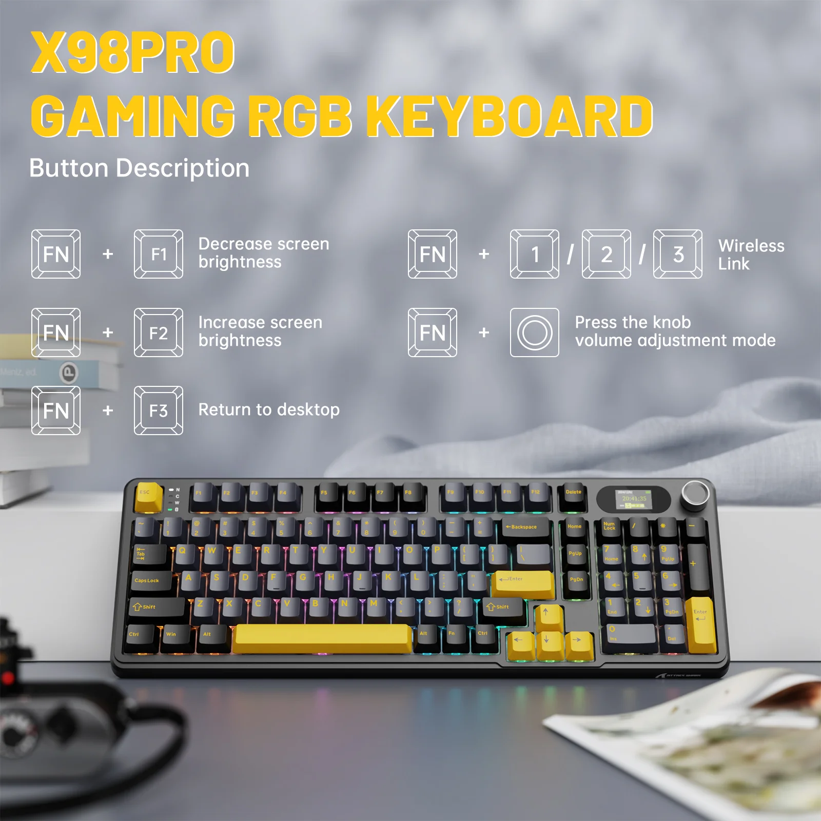 ATTACK SHARK X98PRO Wireless Gaming Keyboard - Image 27
